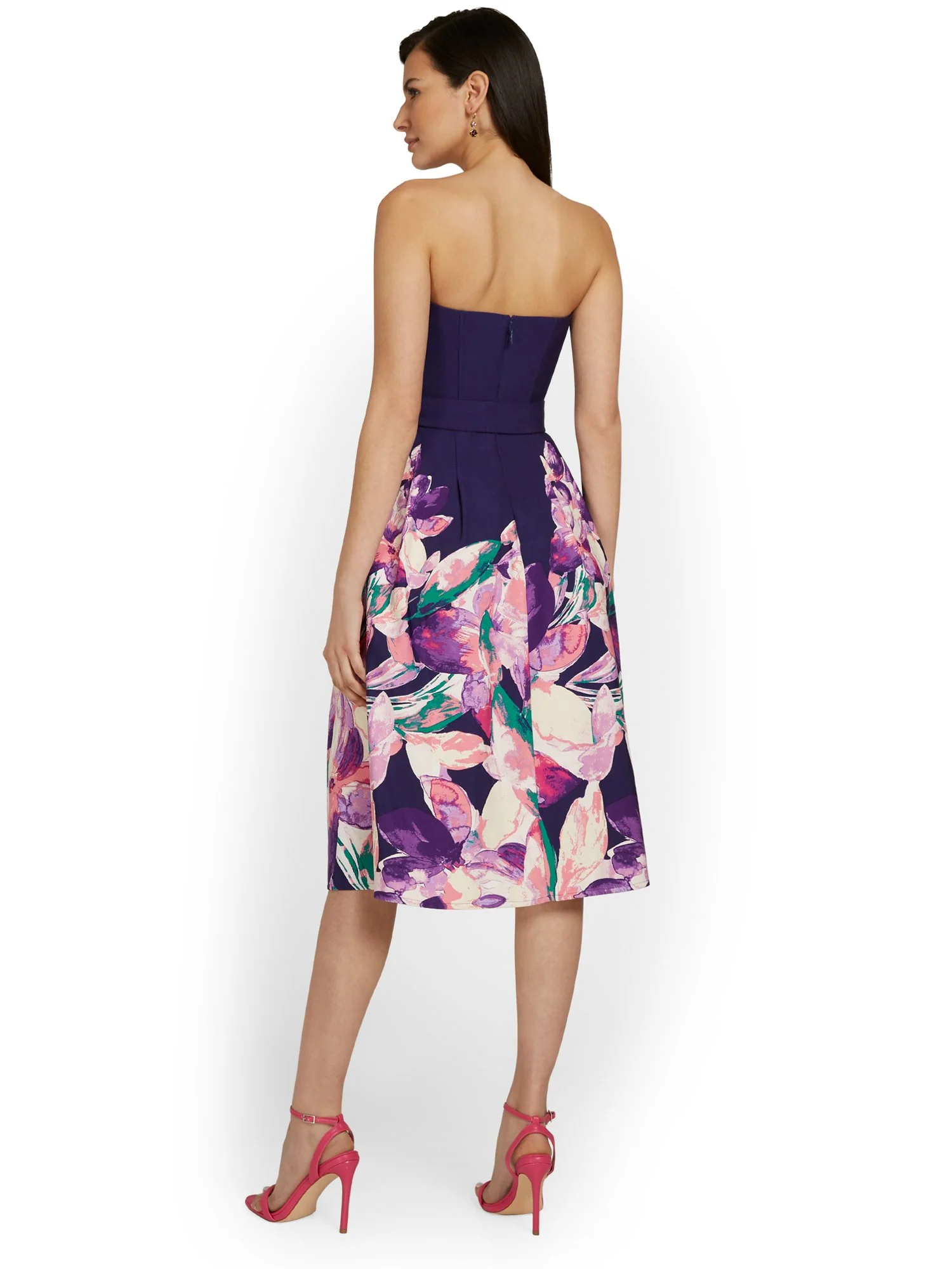 Floral Flare Midi Dress - Image 3