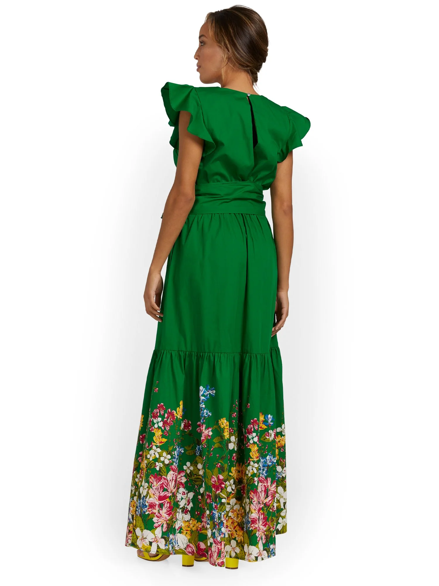 Floral Flutter-Sleeve Maxi Dress - Image 3