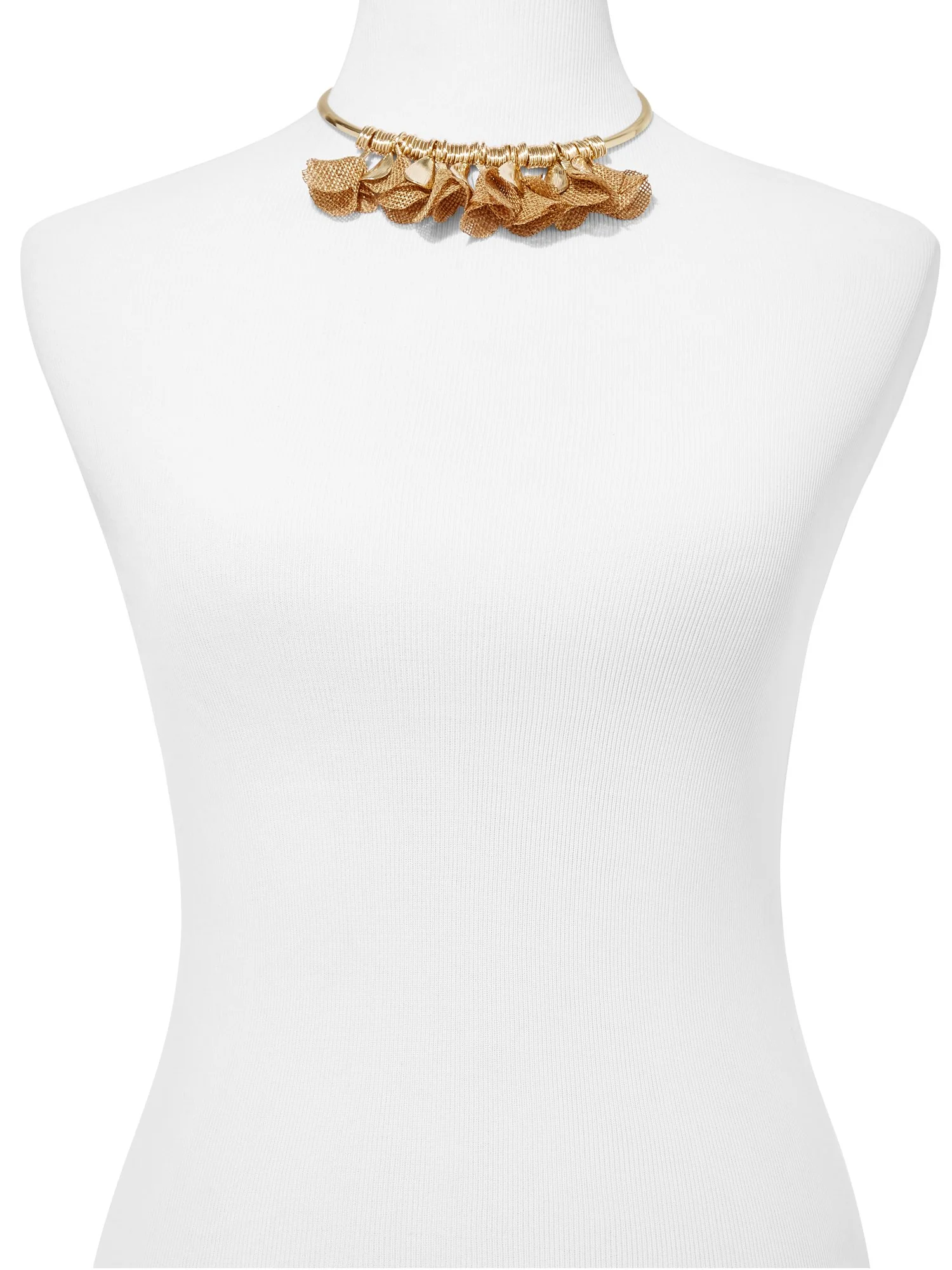 Floral Goldtone Collar Necklace - Image 2