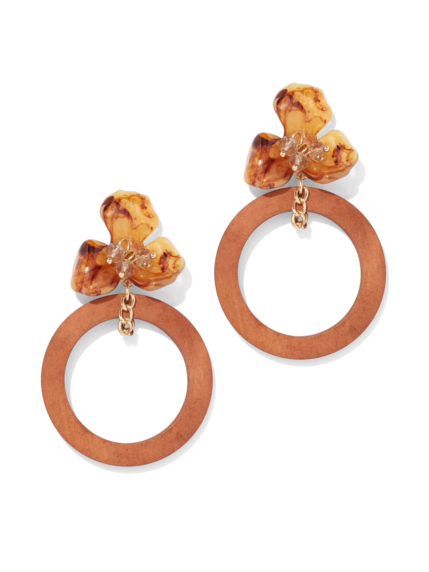 Floral Hoop Drop Statement Earring