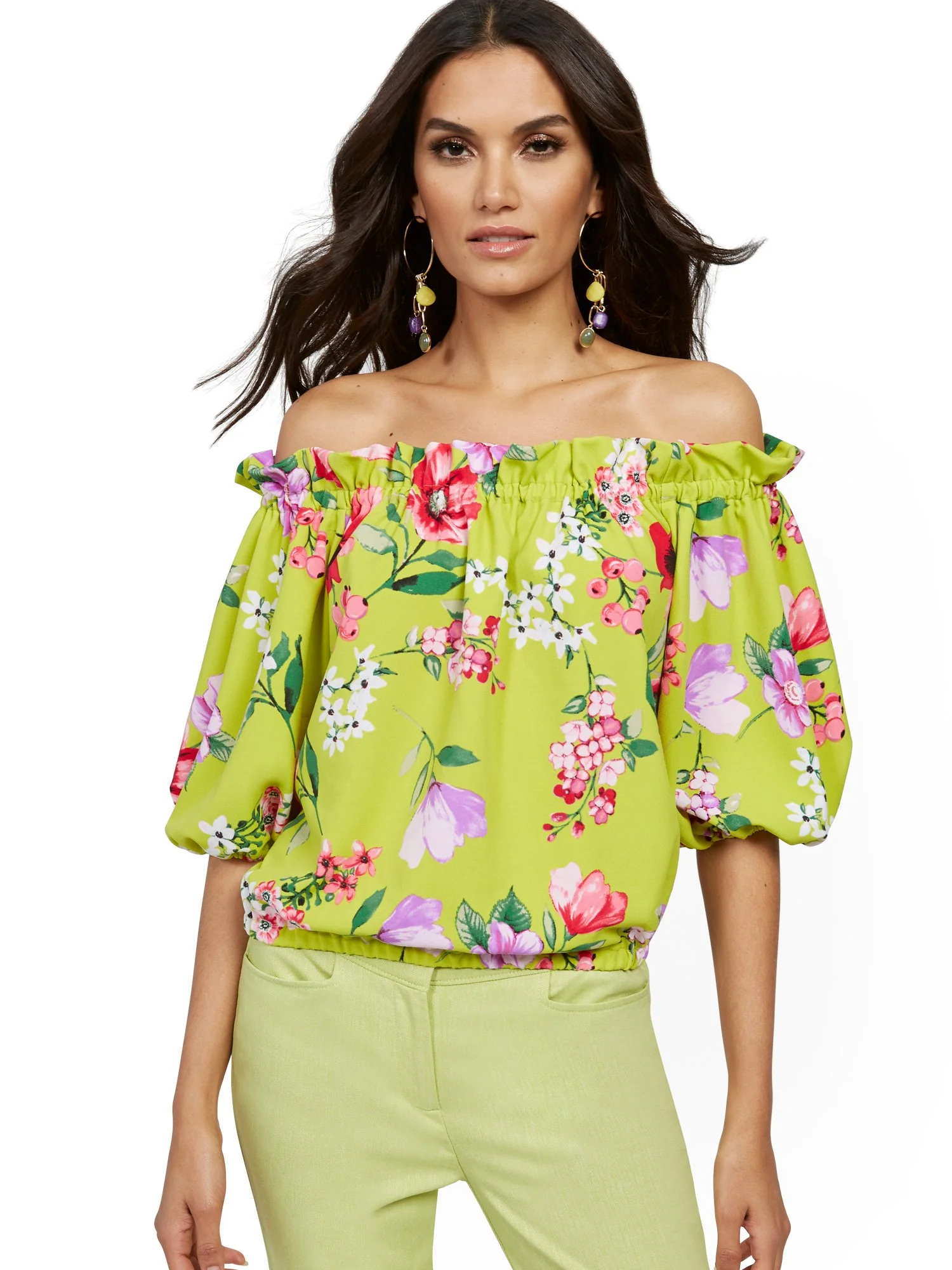 Floral Off-The-Shoulder Top - 7th Avenue - Image 2