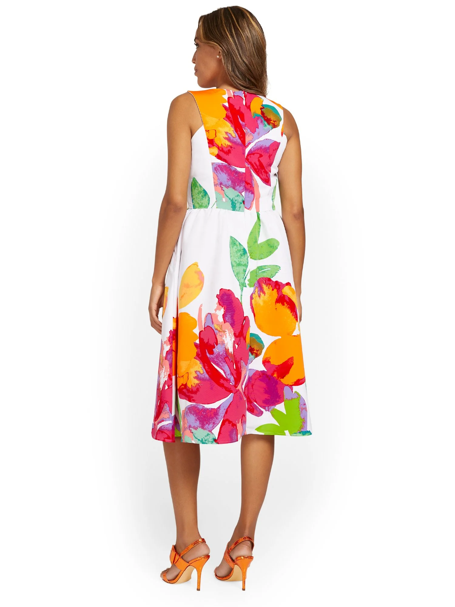 Floral-Print Flare Midi Dress - Image 3