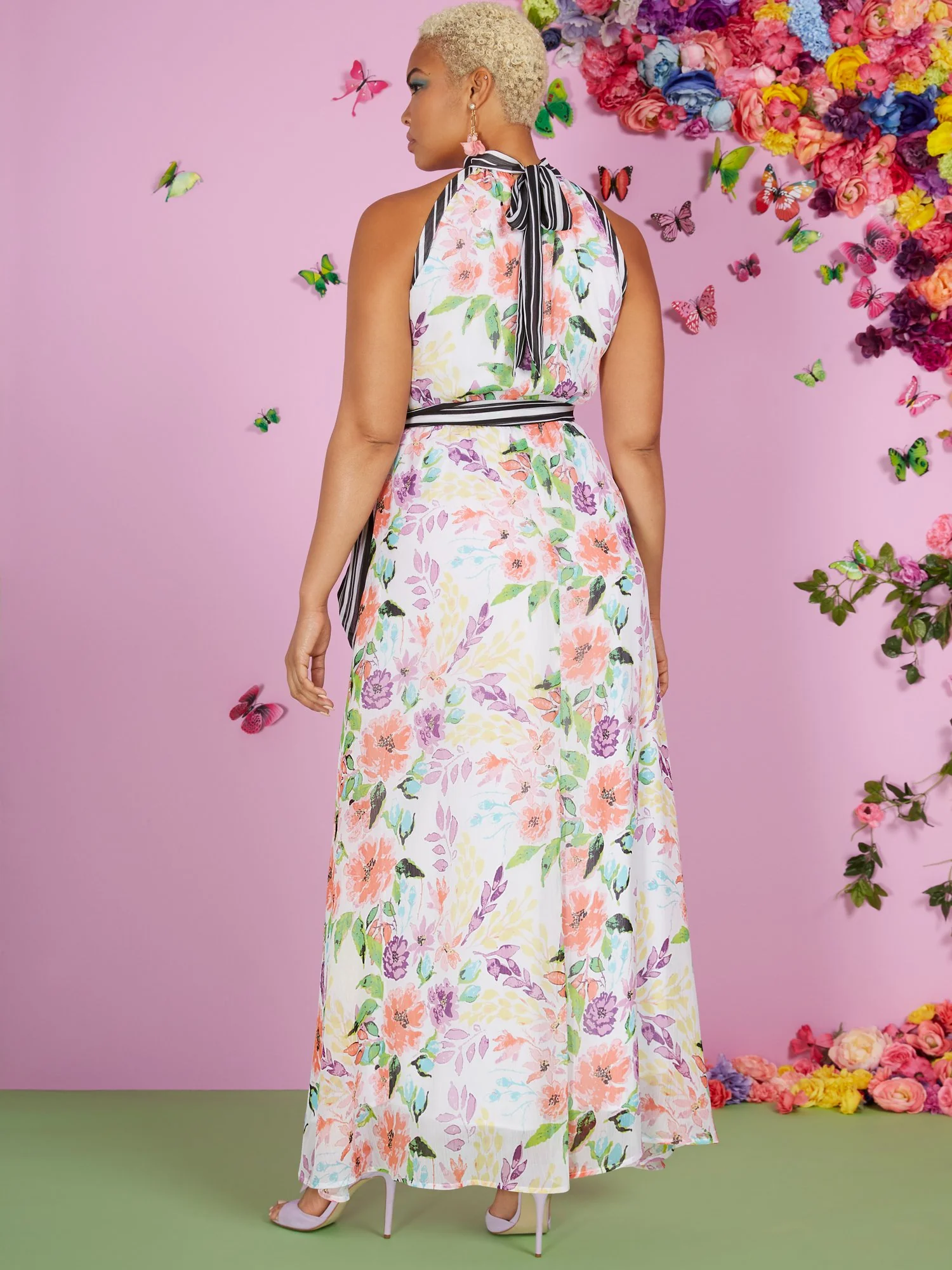 Floral-Print Halter Maxi Dress - Image 3