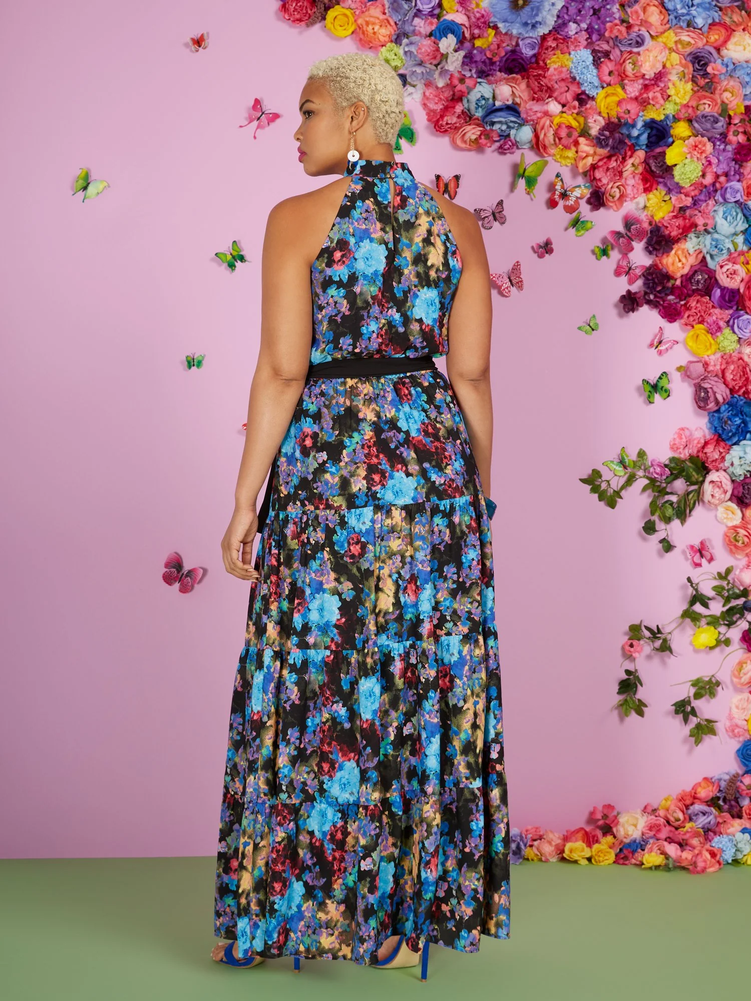 Floral-Print Halter Maxi Dress - Image 3