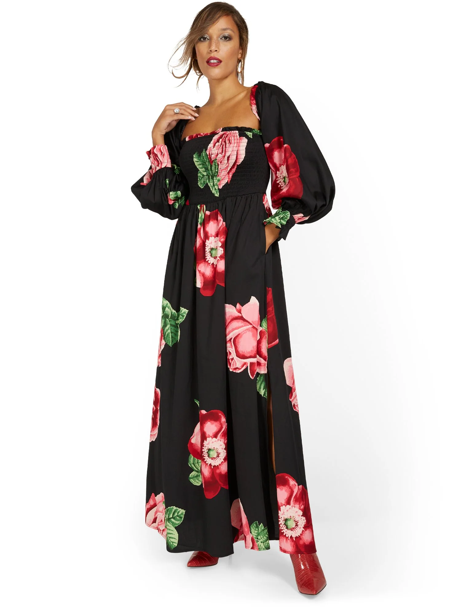 Floral-Print Maxi Dress