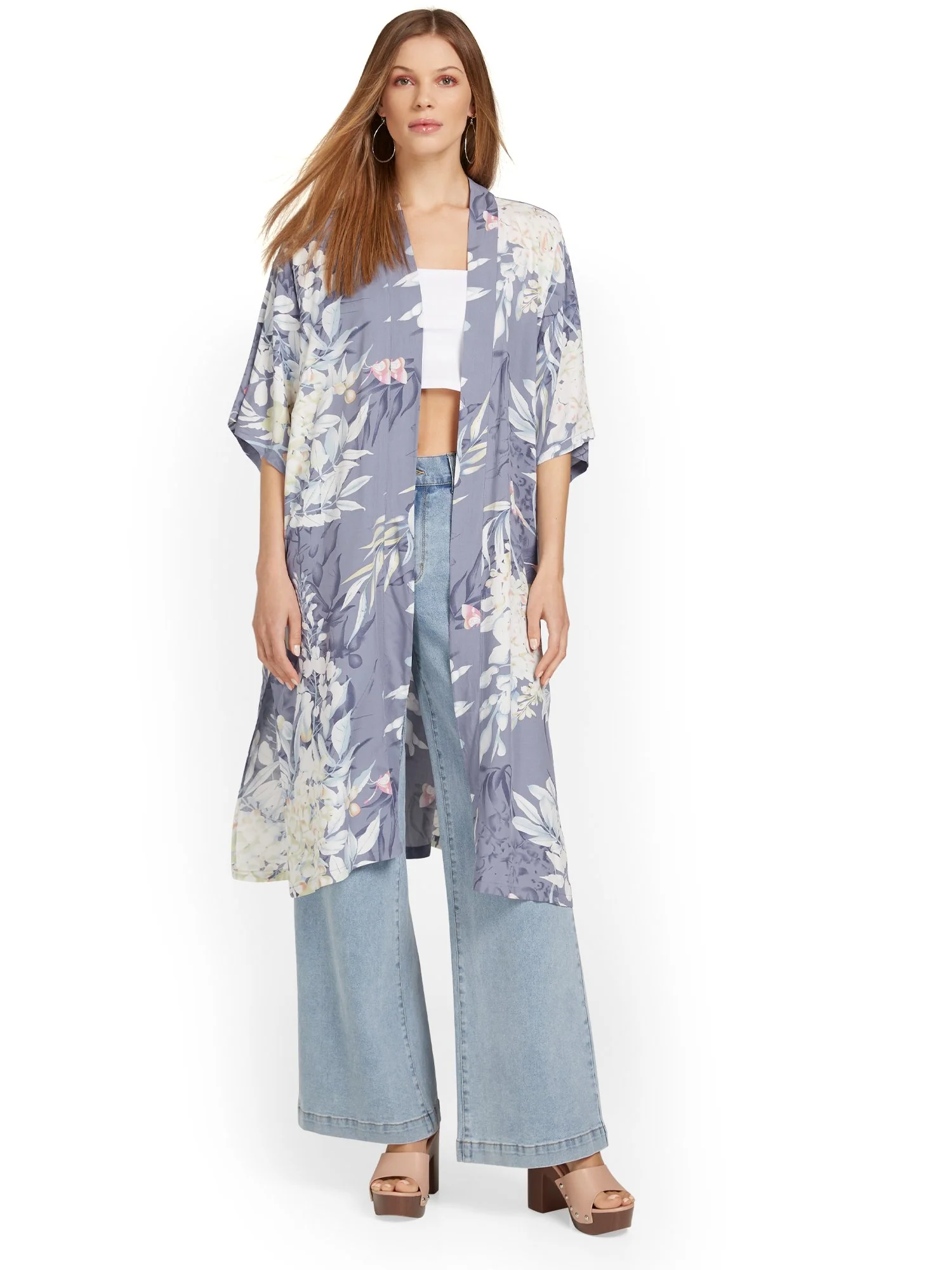 Justin Taylor Floral-Print Midi Kimono - Brands We Love