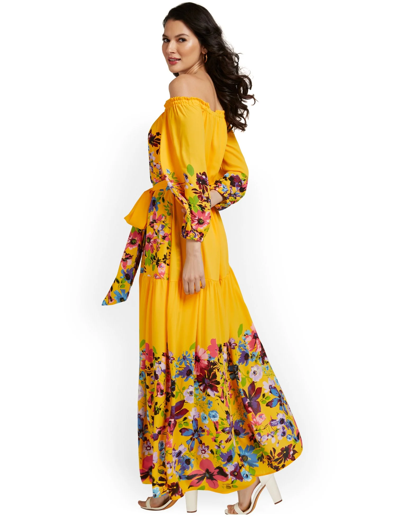 Floral-Print Off-The-Shoulder Maxi Dress - Image 4