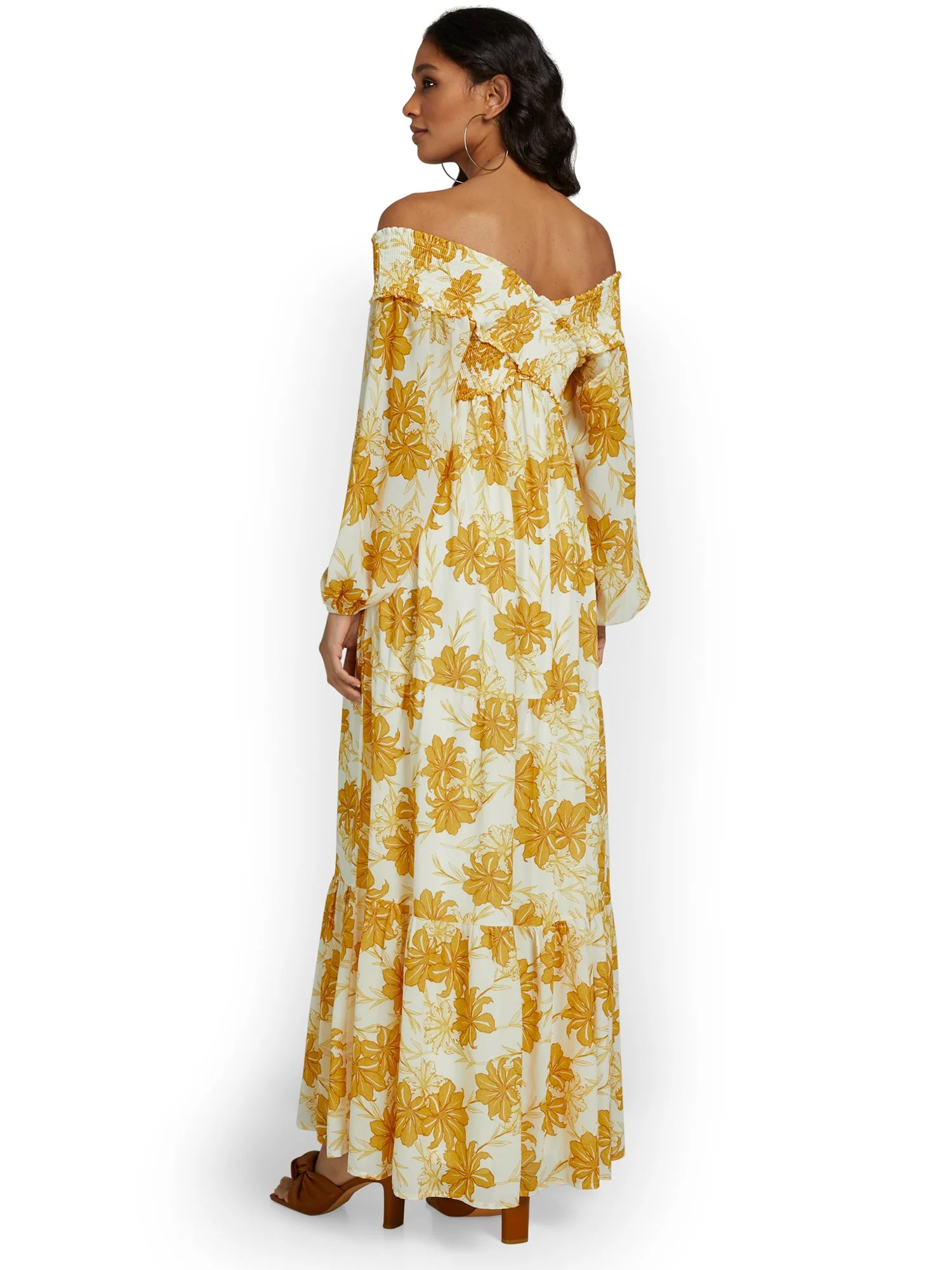 Flying Tomato Floral-Print Off-The-Shoulder Smocked Maxi Dress - Brands We Love - Image 3