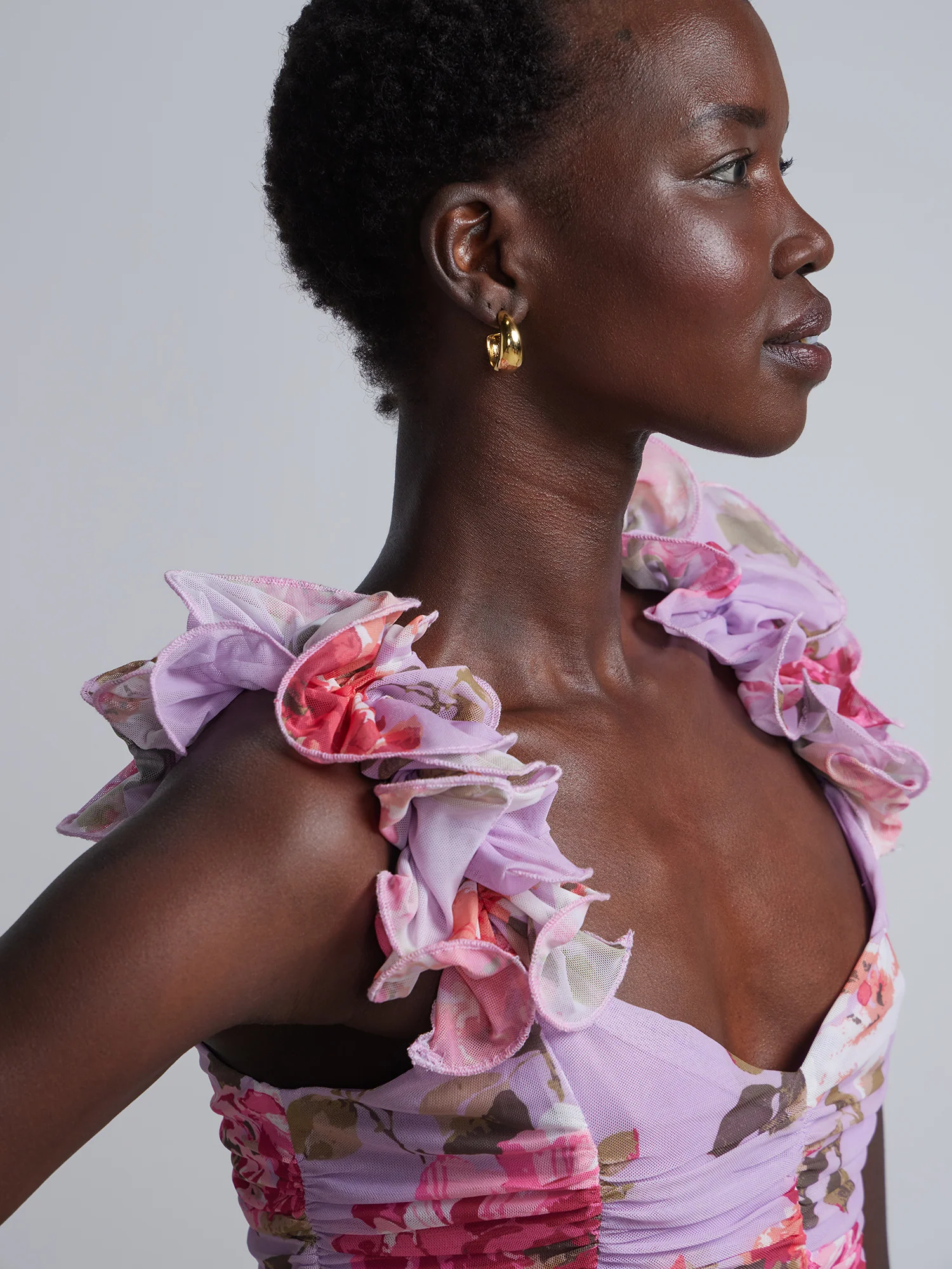 Floral-Print Organza Ruffle-Strap Top - Image 4