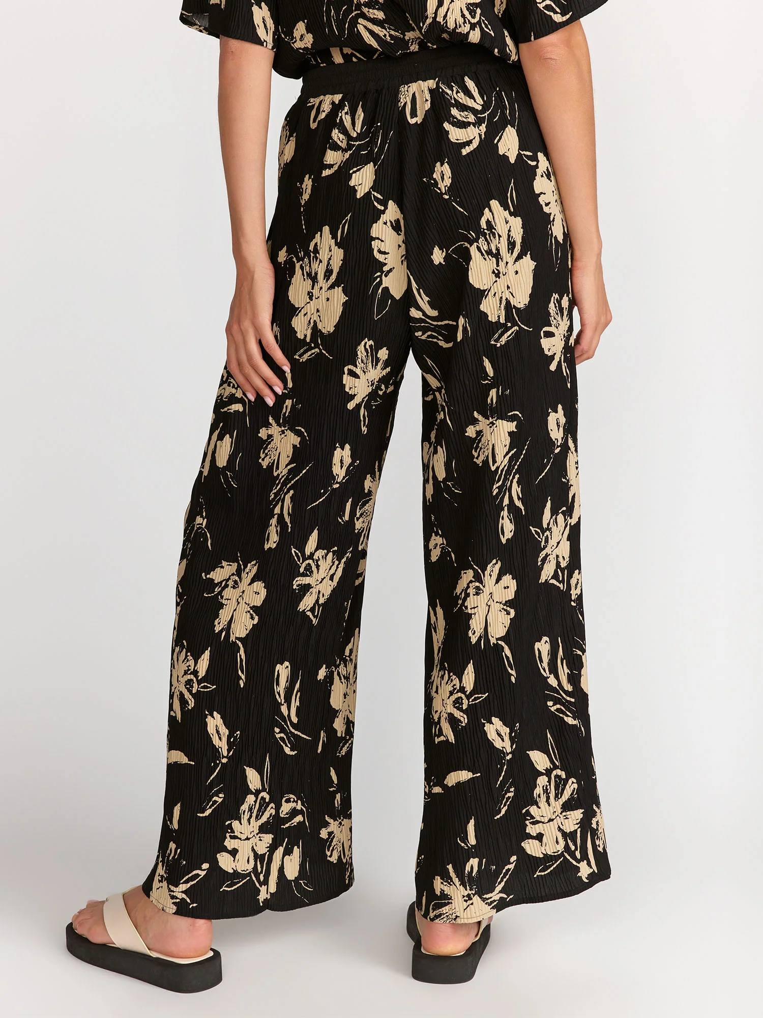 Lena Floral Printed Shirred Smocked Waist Wide Leg Pant - Brands We Love - Image 3