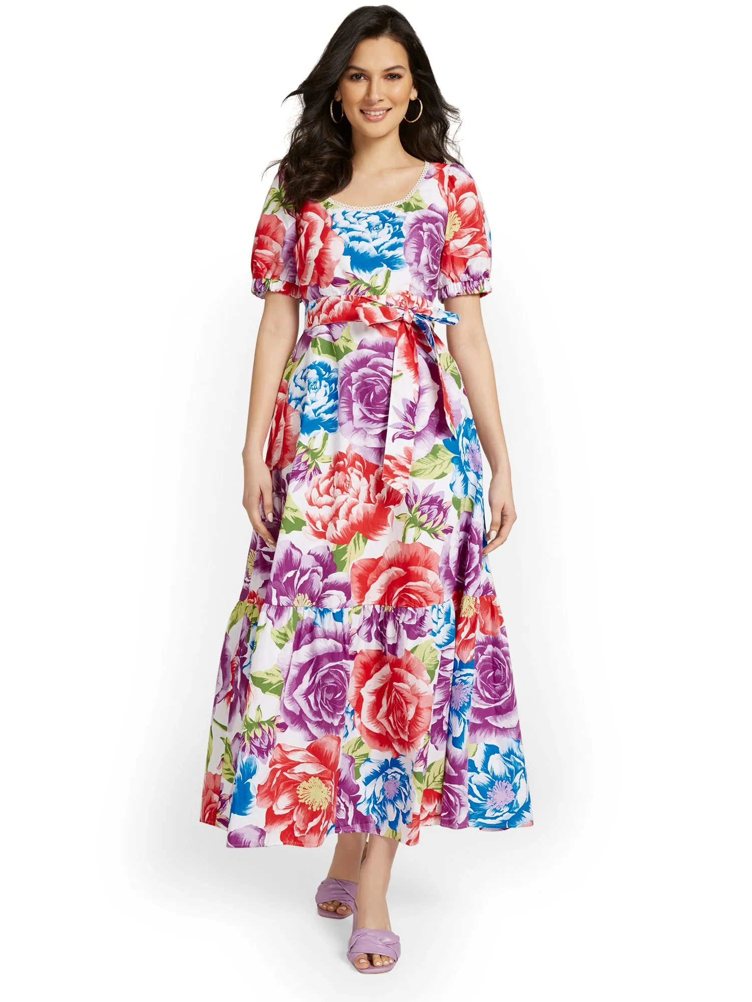 Floral-Print Puff-Sleeve Maxi Dress - Image 2