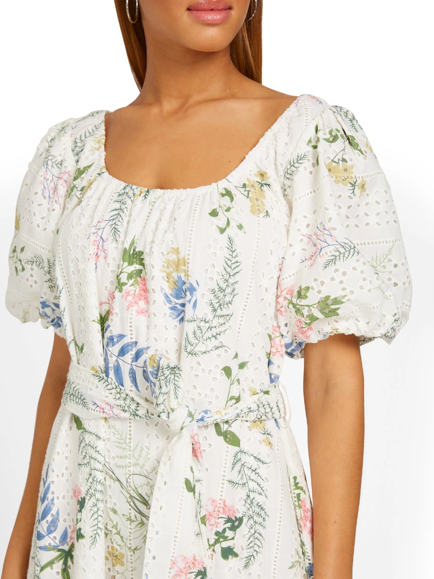 Just Me Floral-Print Puff-Sleeve Midi Dress - Brands We Love - Image 4