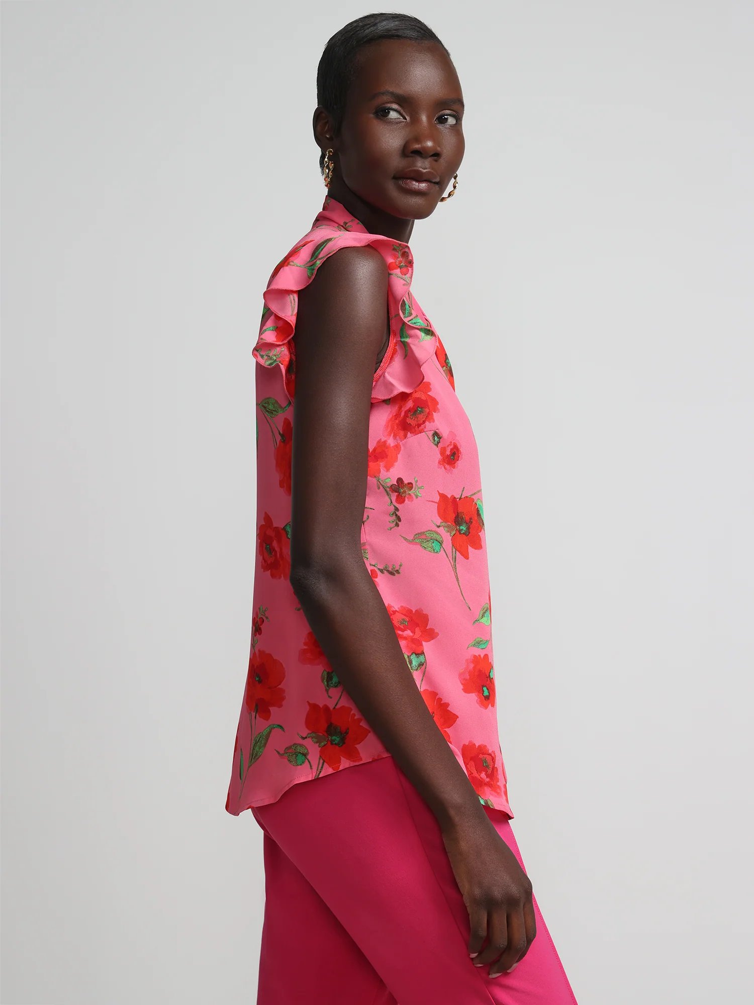 Floral-Print Ruffle Bow-Front Blouse - Image 2