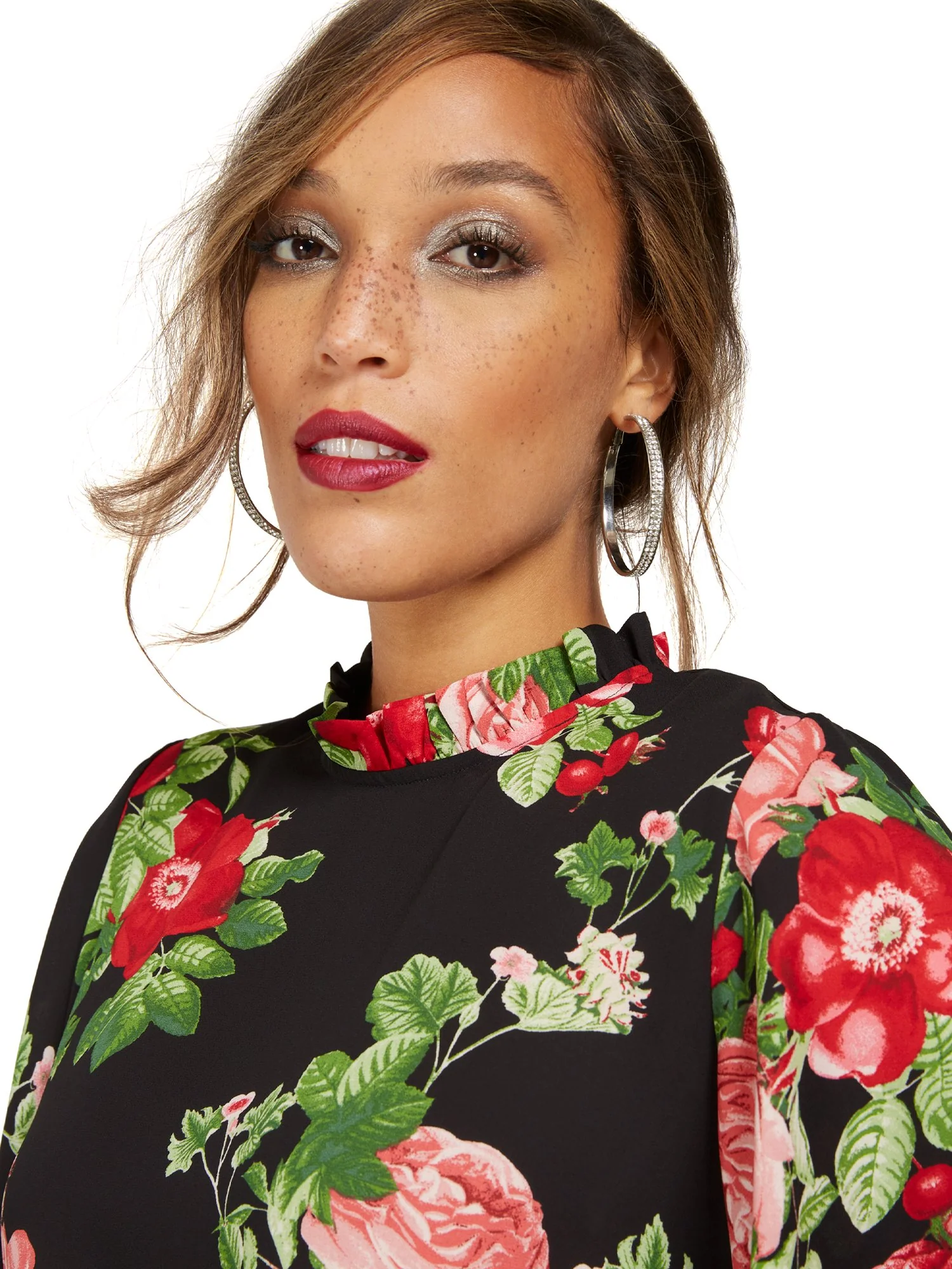 Floral-Print Ruffle-Sleeve Blouse - Image 4