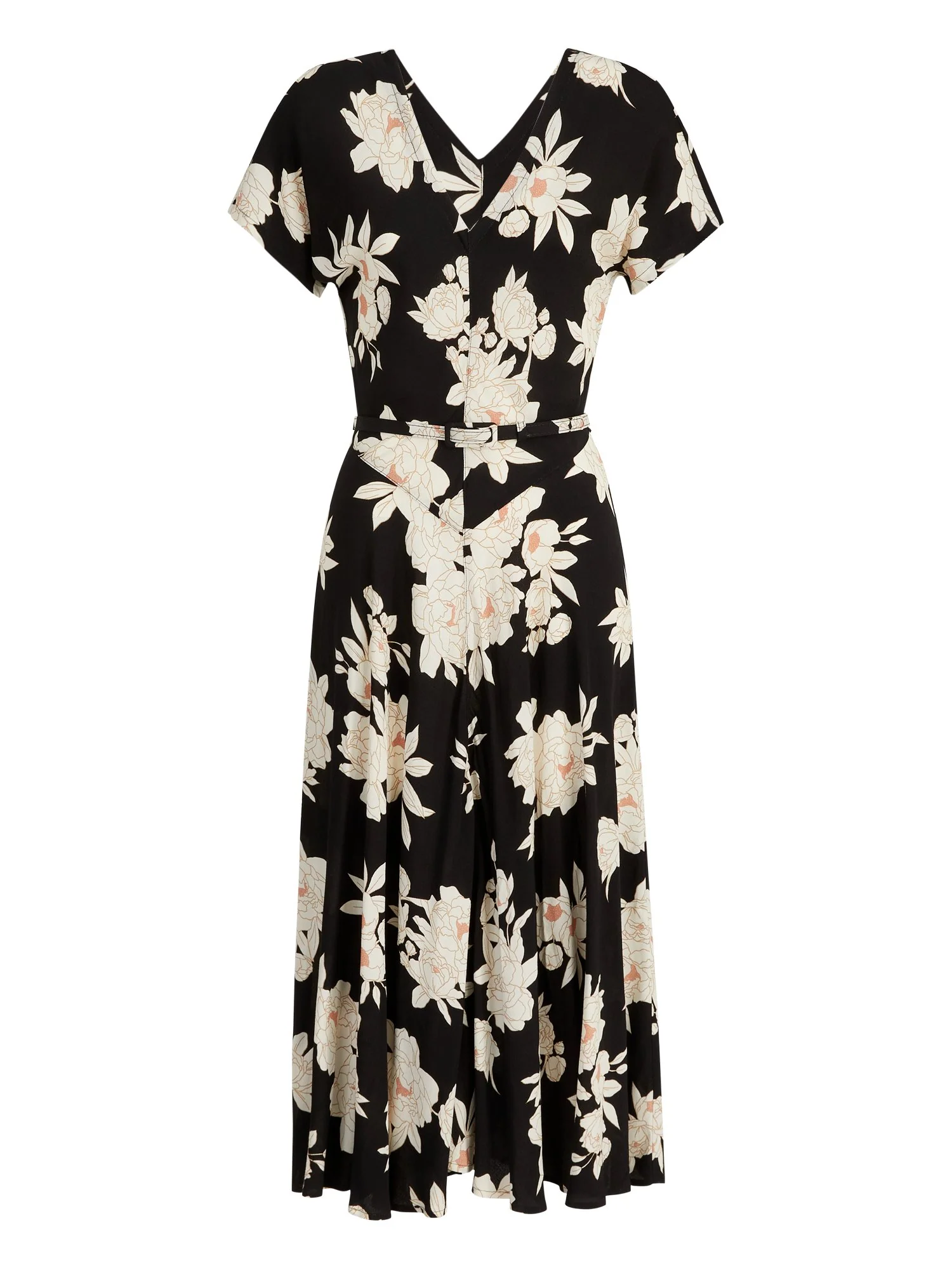 Floral-Print Short-Sleeve V-Neck Midi Dress - The NY&C Legacy Collection - Image 2