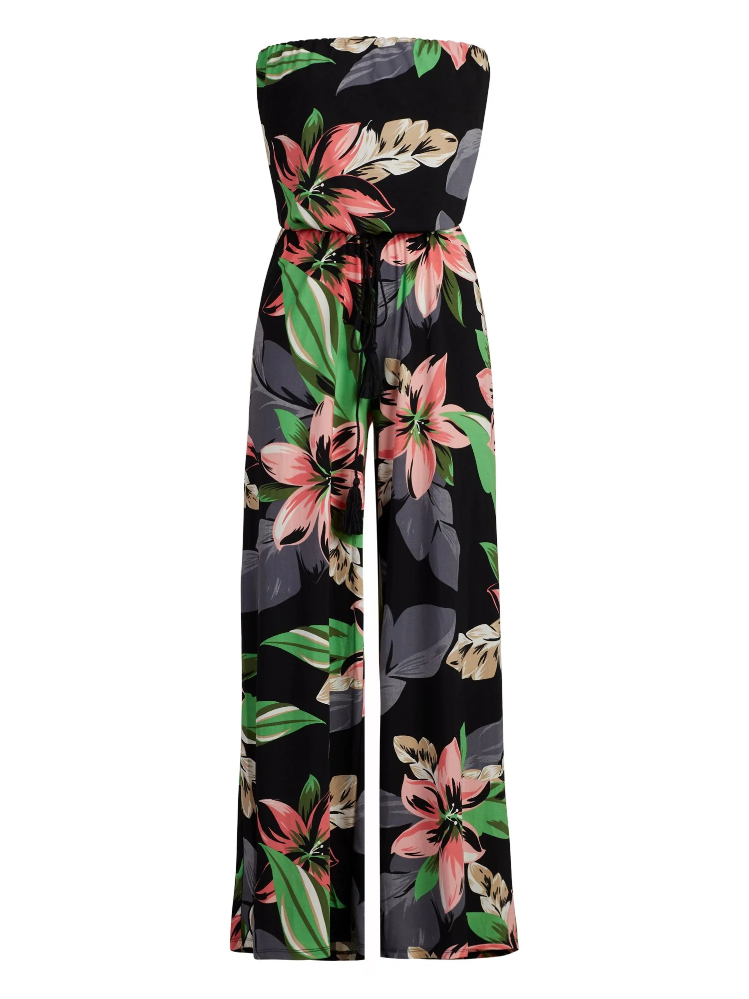 Floral Print Strapless Jumpsuit