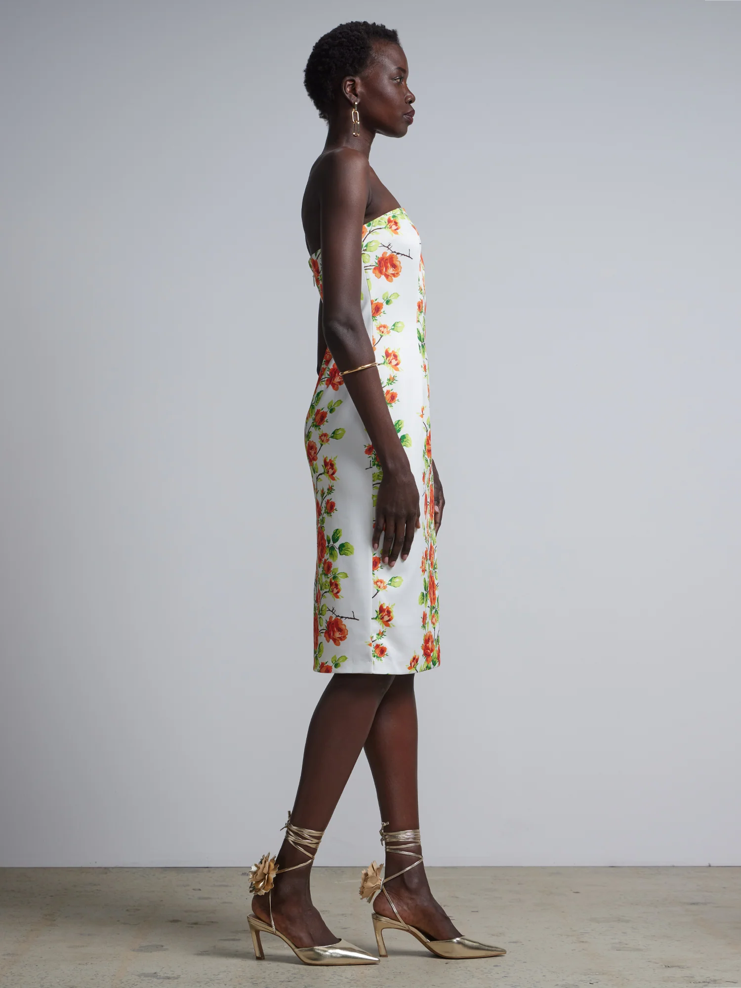 Floral-Print Strapless Sheath Dress - Image 2