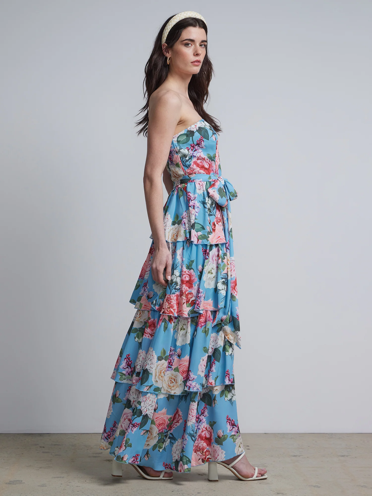 Floral-Print Strapless Tiered Maxi Dress - Image 2