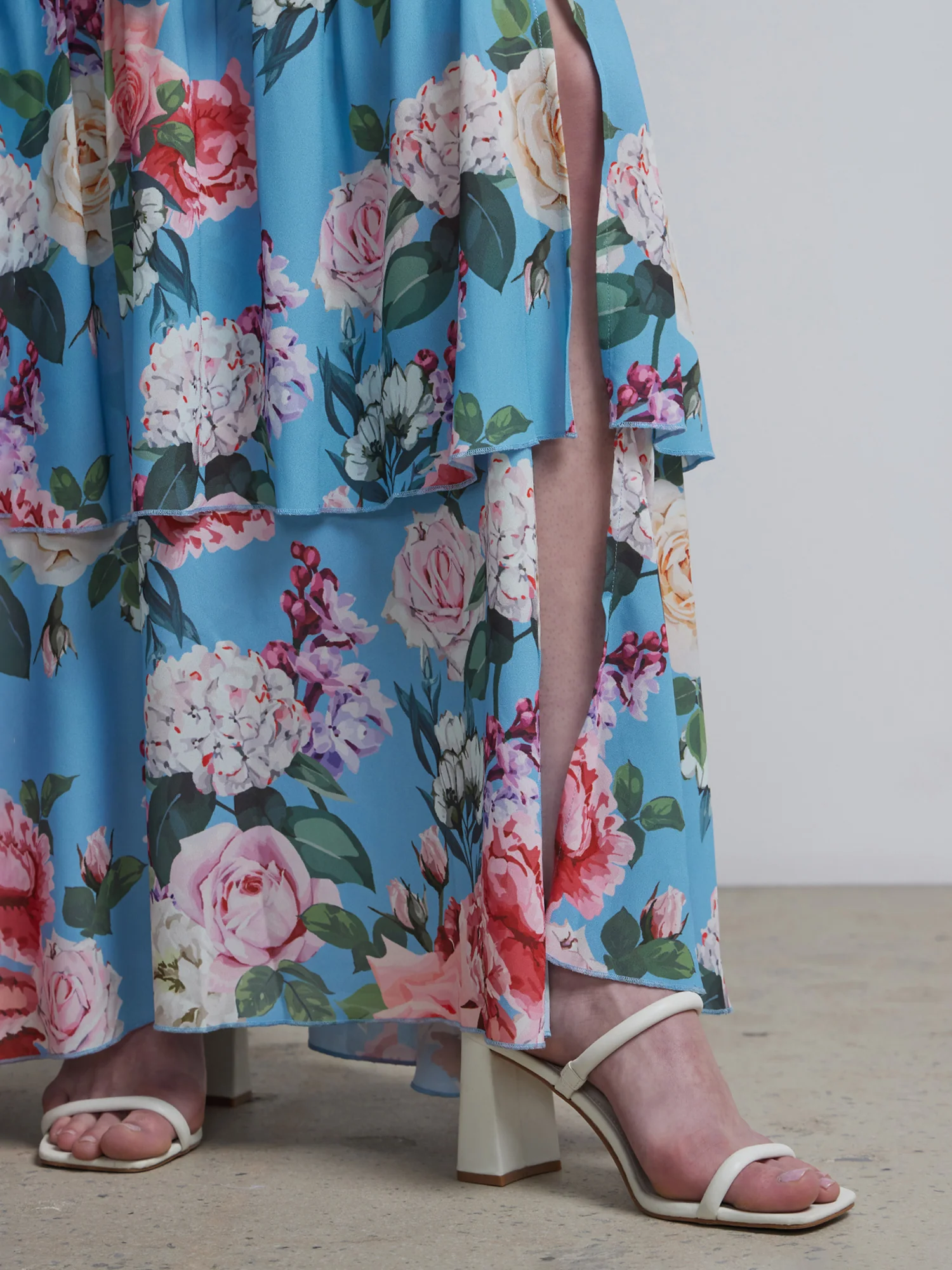 Floral-Print Strapless Tiered Maxi Dress - Image 4