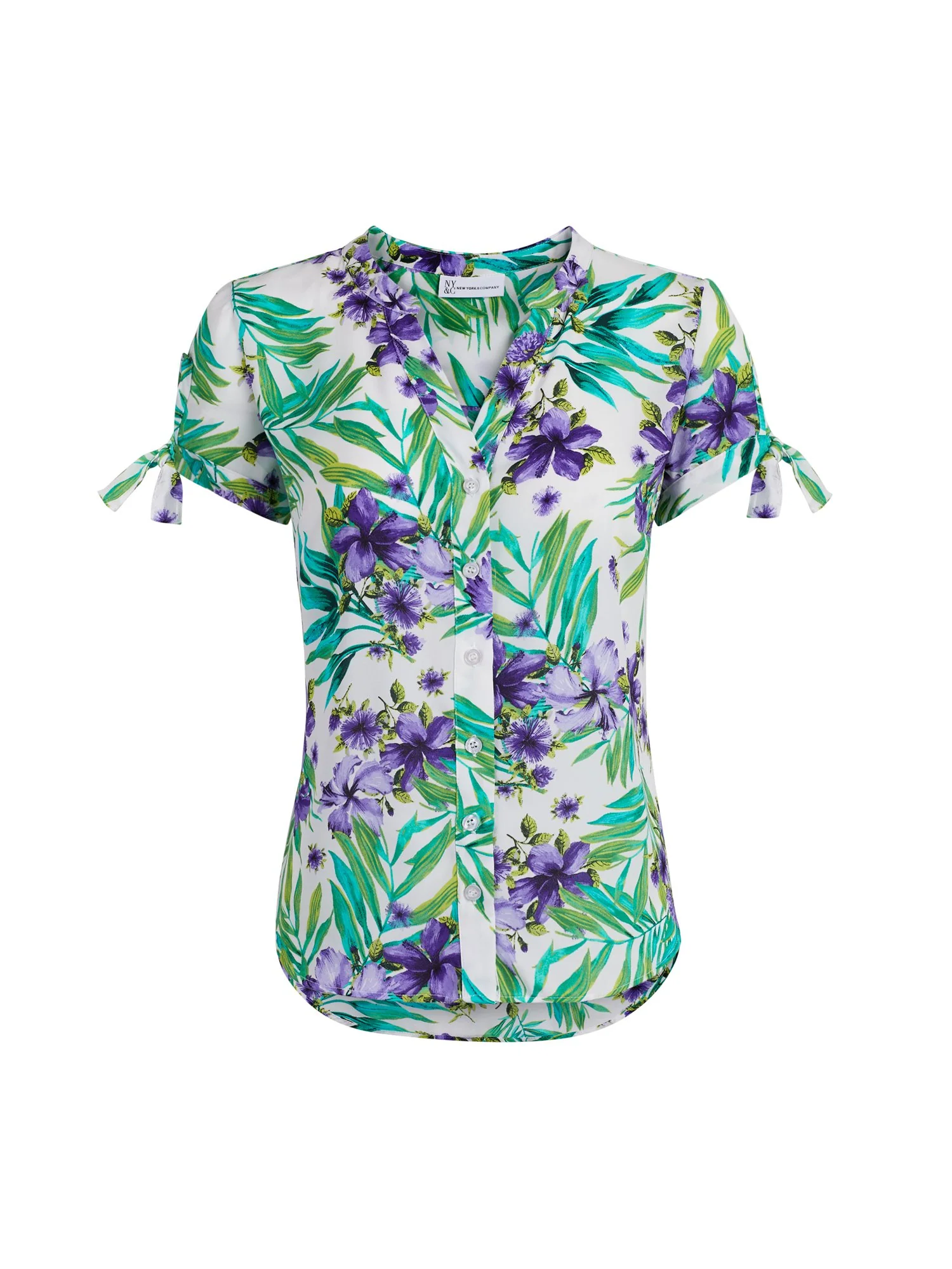 Floral Print Tie-Sleeve Shirt