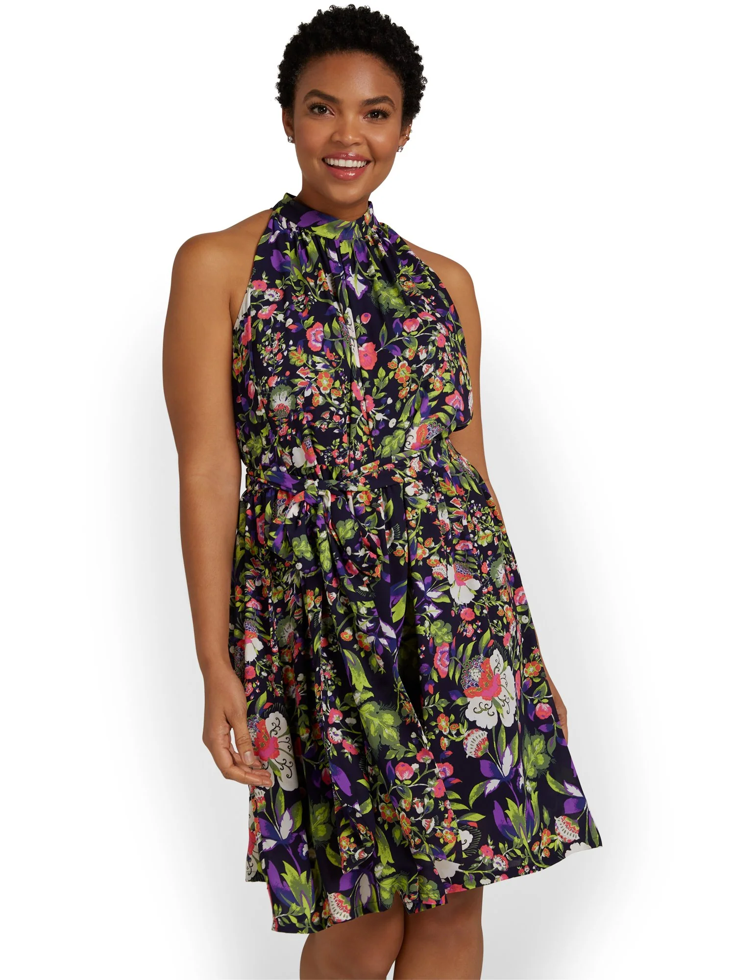 Floral-Print Tie-Waist Dress - Image 2