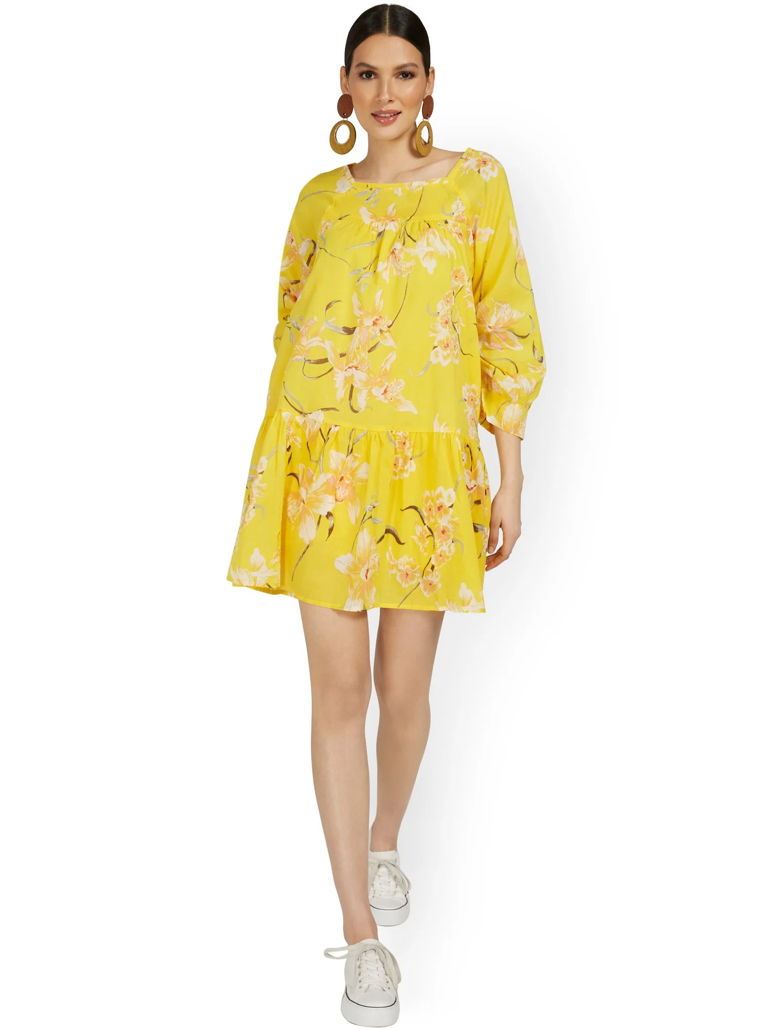 Floral-Print Tiered Babydoll Dress - Image 2