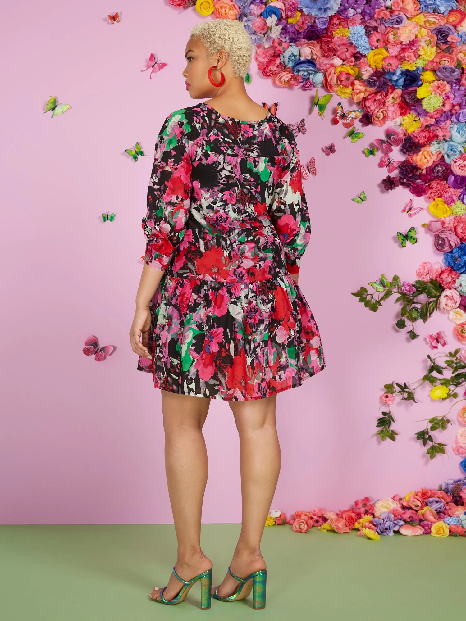 Floral-Print Tiered Babydoll Dress - Image 3
