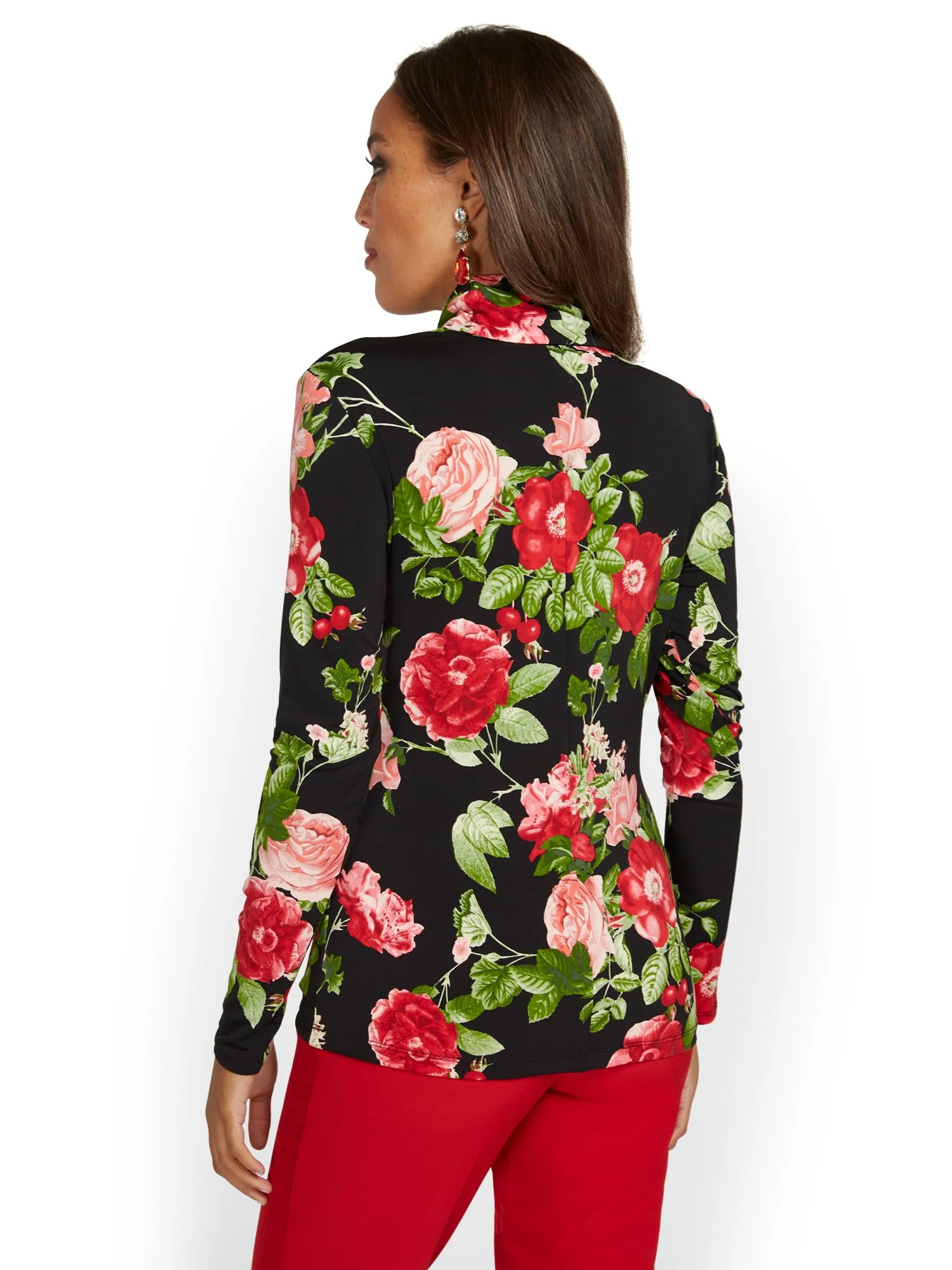 Floral-Print Turtleneck Top - Image 3