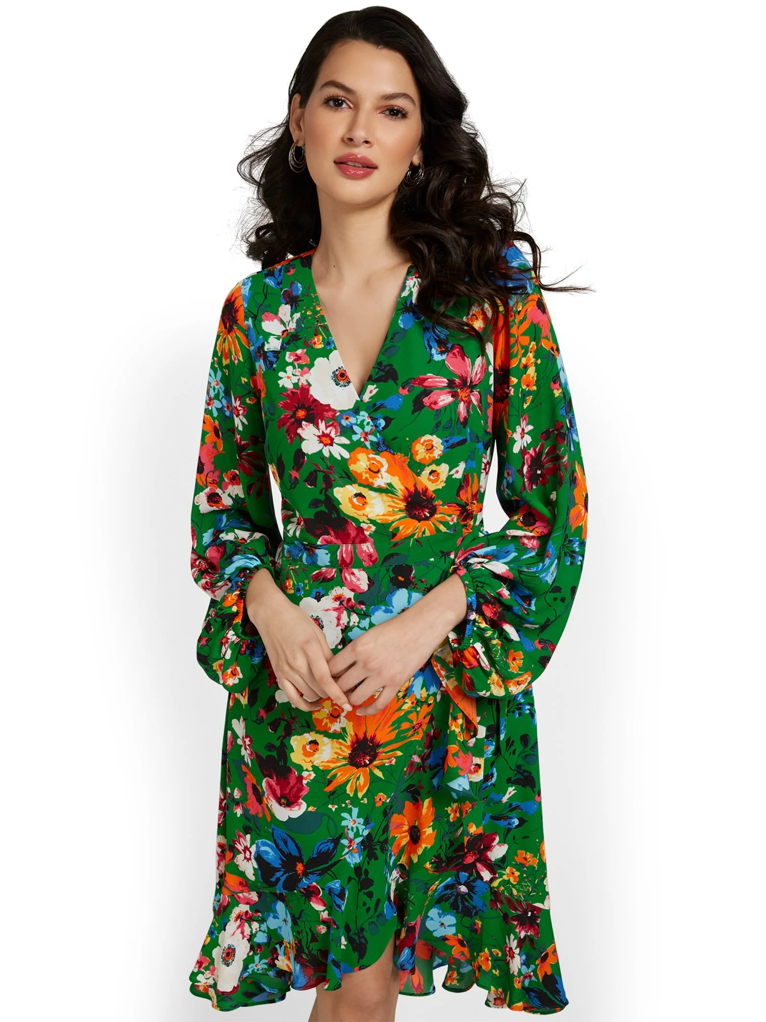Floral-Print Wrap Dress