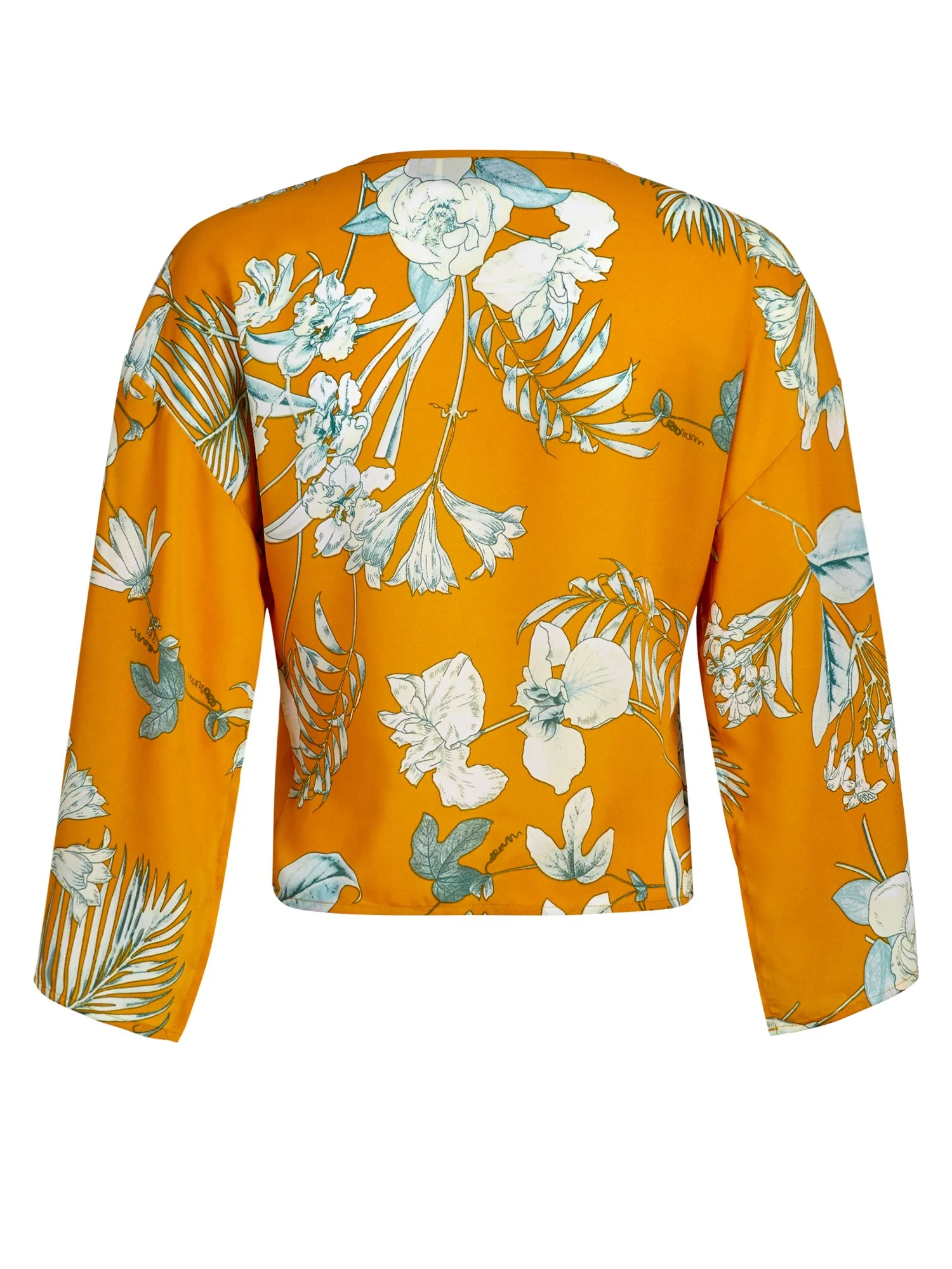 Floral V-Neck Tie-Front Blouse - Image 7