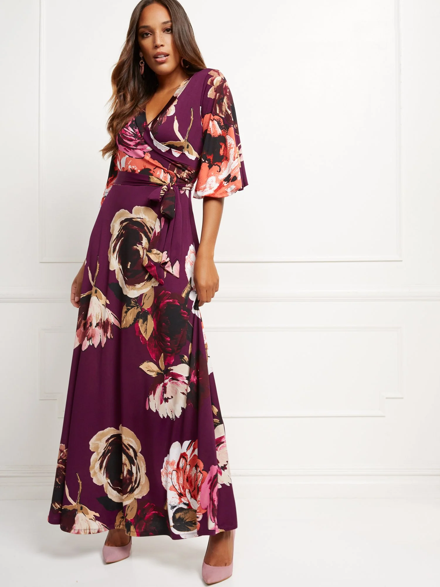 Floral Wrap Maxi Dress - Image 4