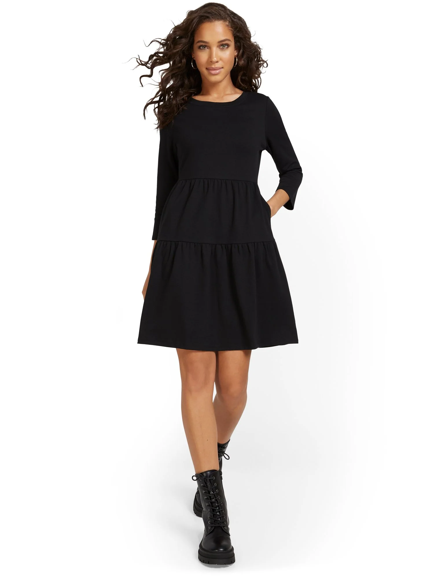 Flounce Sweatshirt Dress - Image 2