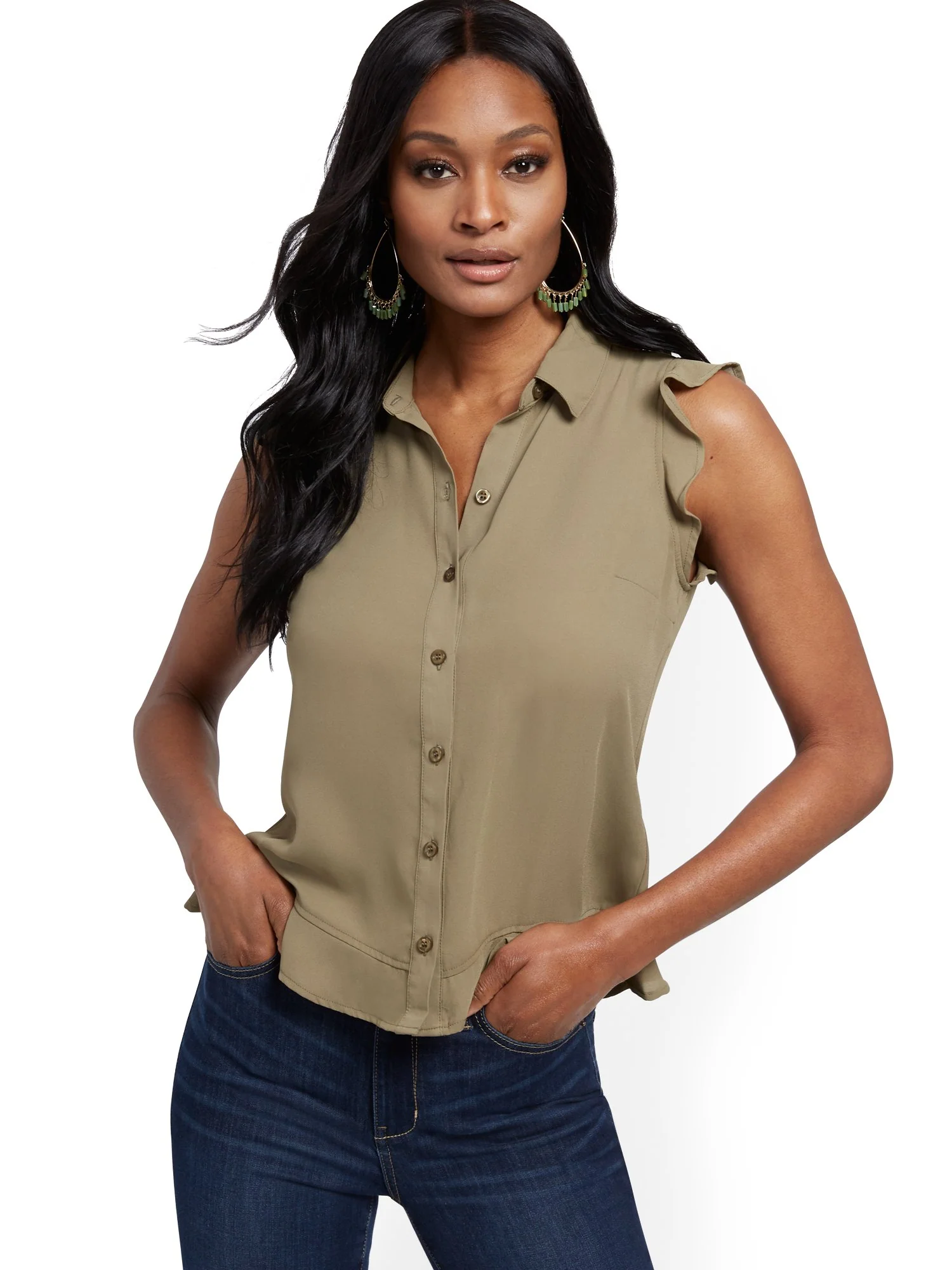 Flounced-Hem Blouse - Image 15