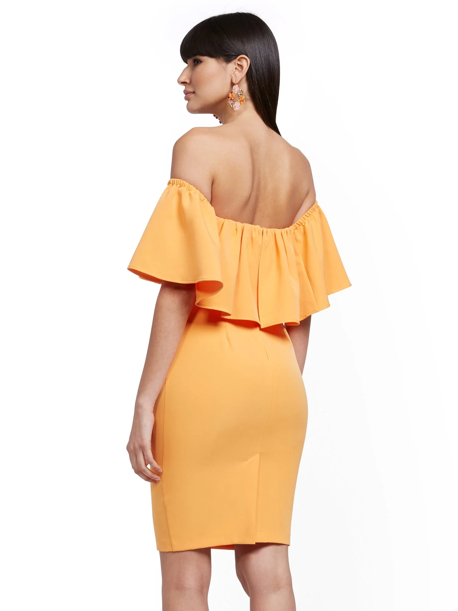 Flounced Off-The-Shoulder Sheath Dress - Image 3