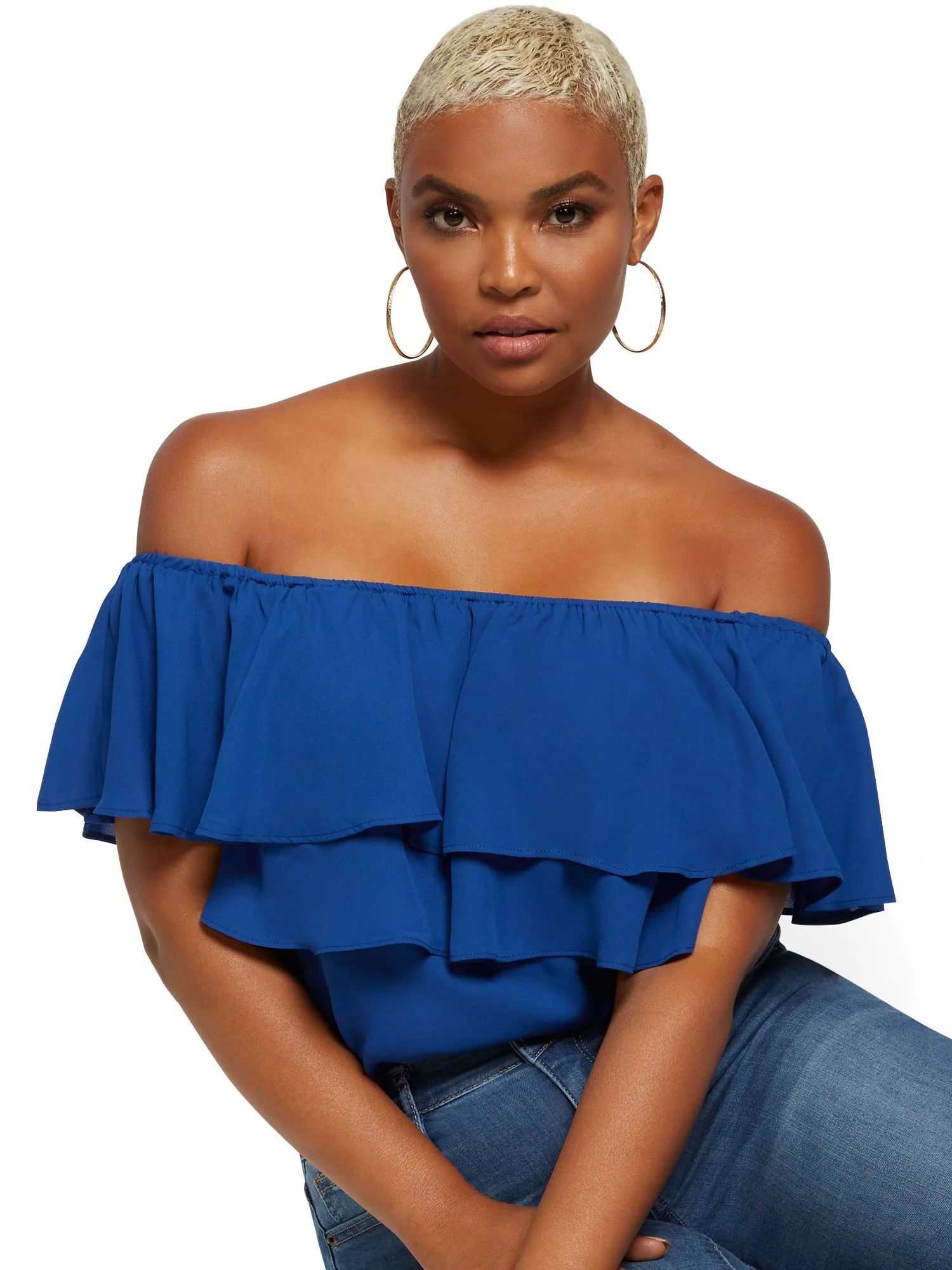 Flounced Off-The-Shoulder Top - 7th Avenue - Image 23