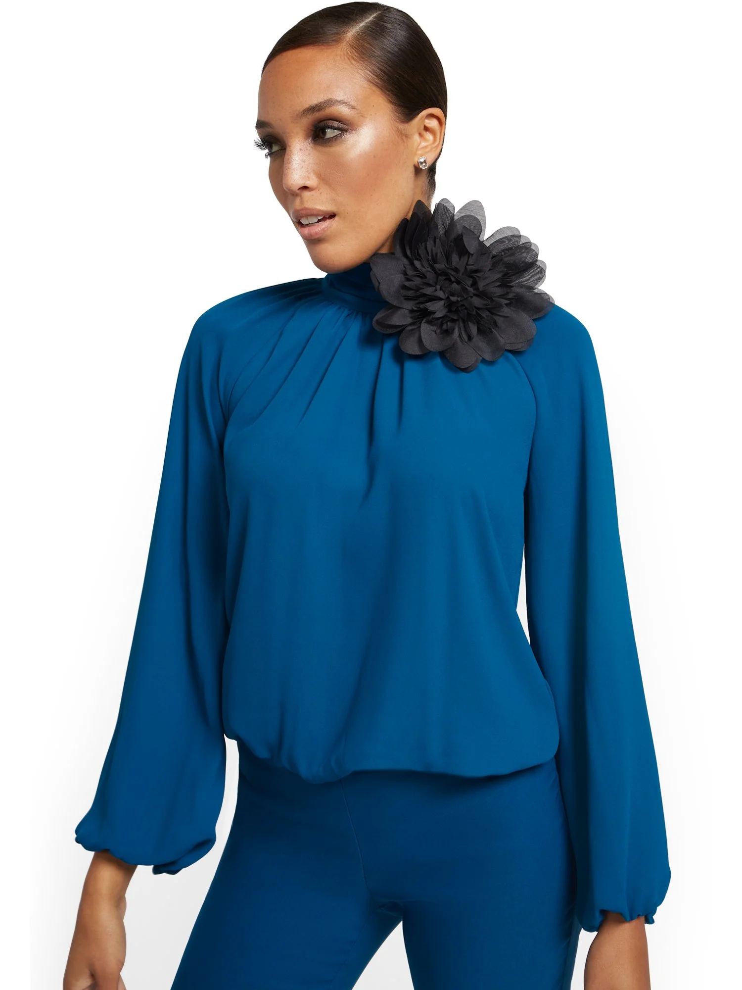 Flower-Pin Blouse - Image 2