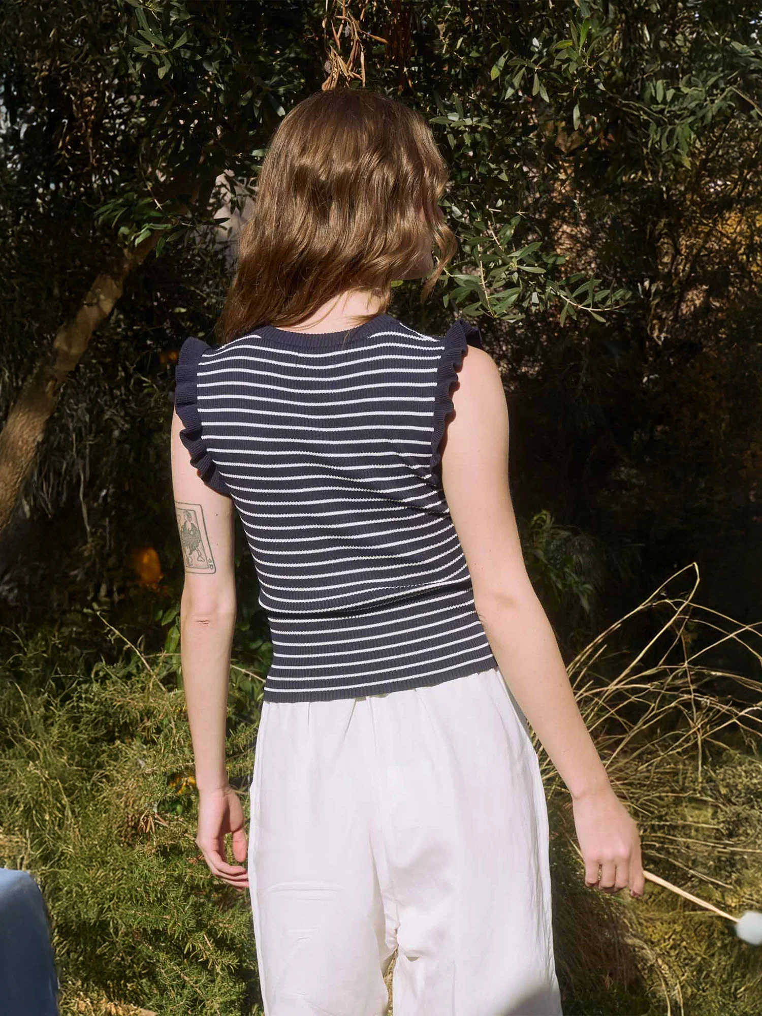 Fluter Short Sleeve Stripe Knit Shirt - Image 2