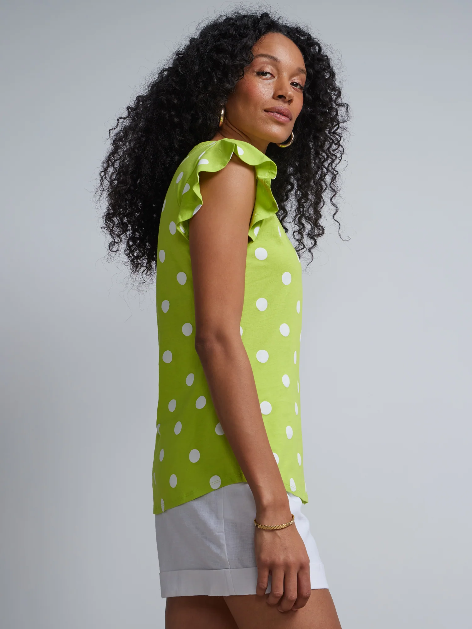Flutter-Sleeve Perfect Tee - Polka-Dot - Image 6