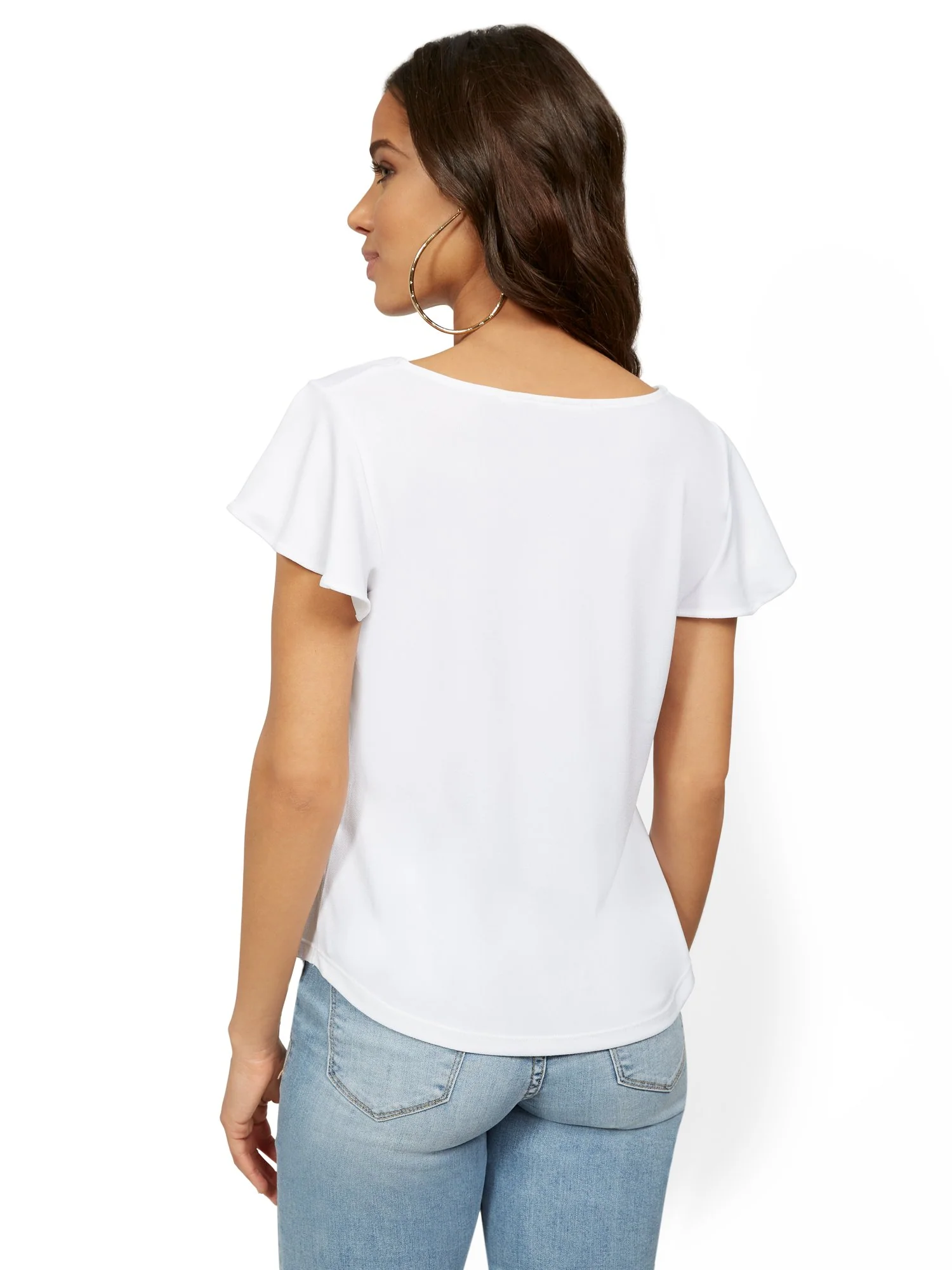 Flutter-Sleeve Square-Neck Top - Image 3