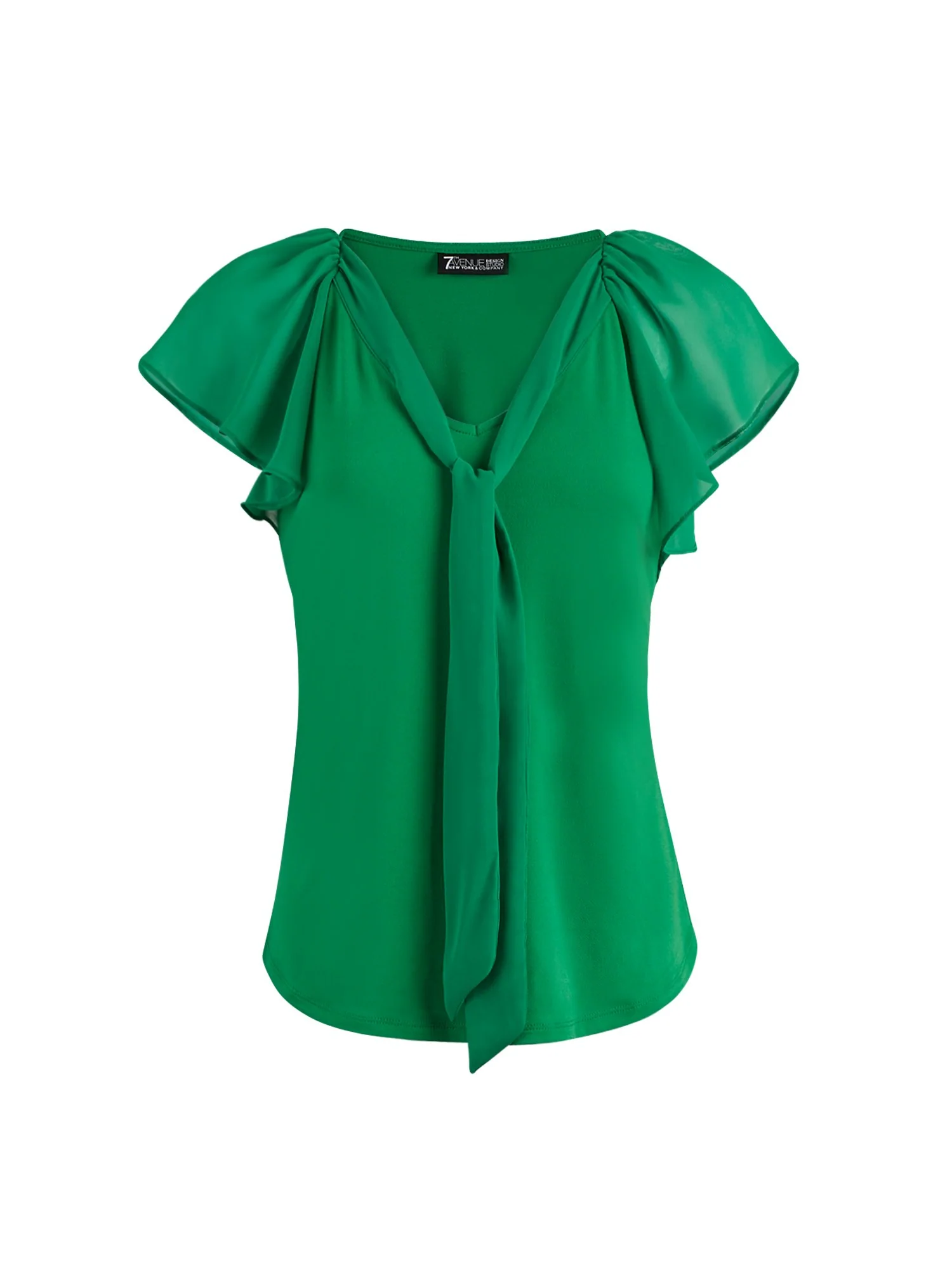 Flutter-Sleeve Tie-Front Top - 7th Avenue - Image 15