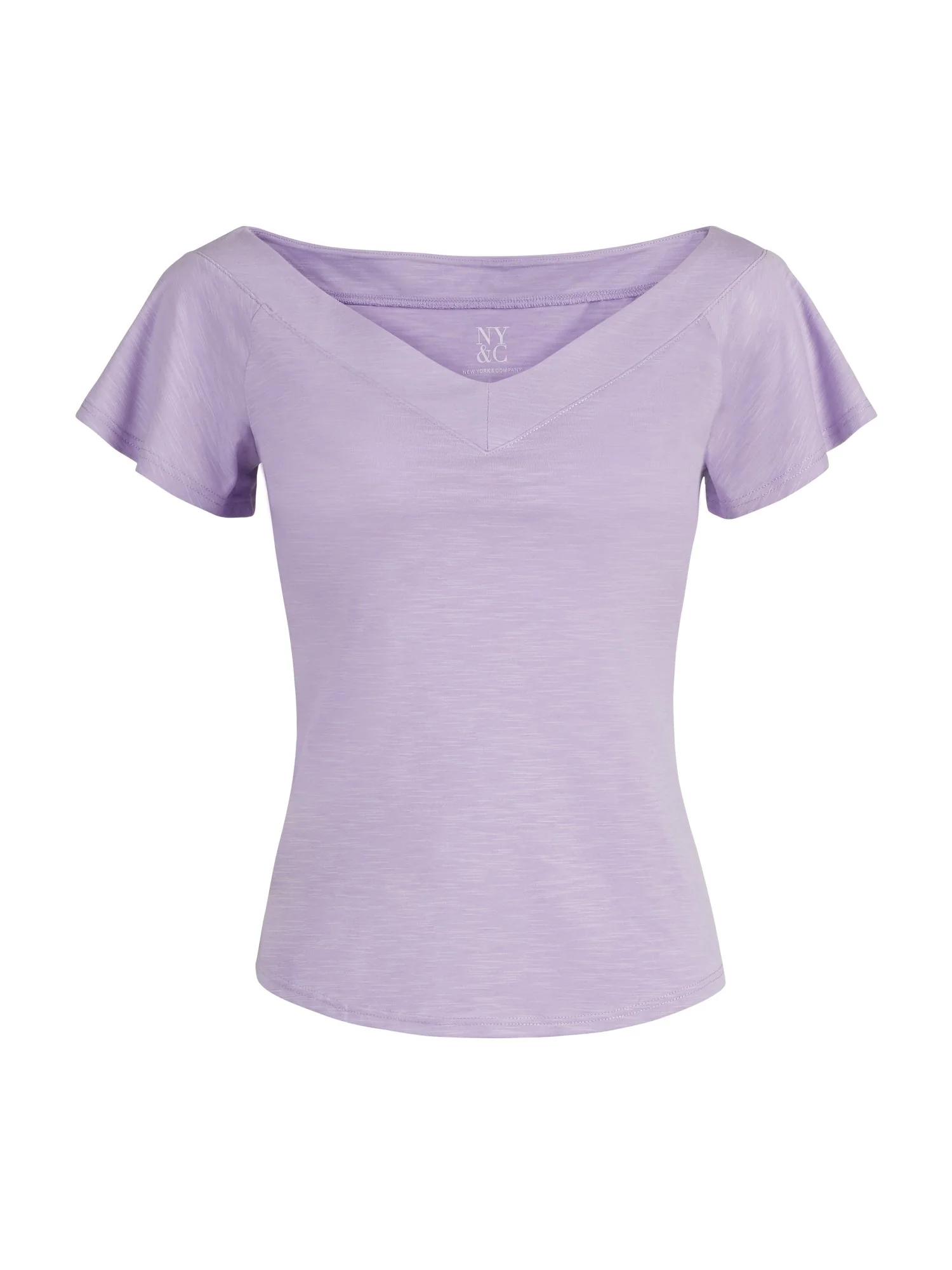 Flutter-Sleeve V-Neck Tee - Image 21