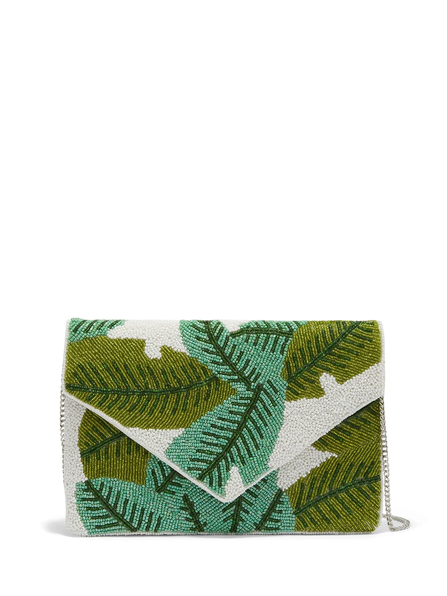 Foliage-Beaded Clutch