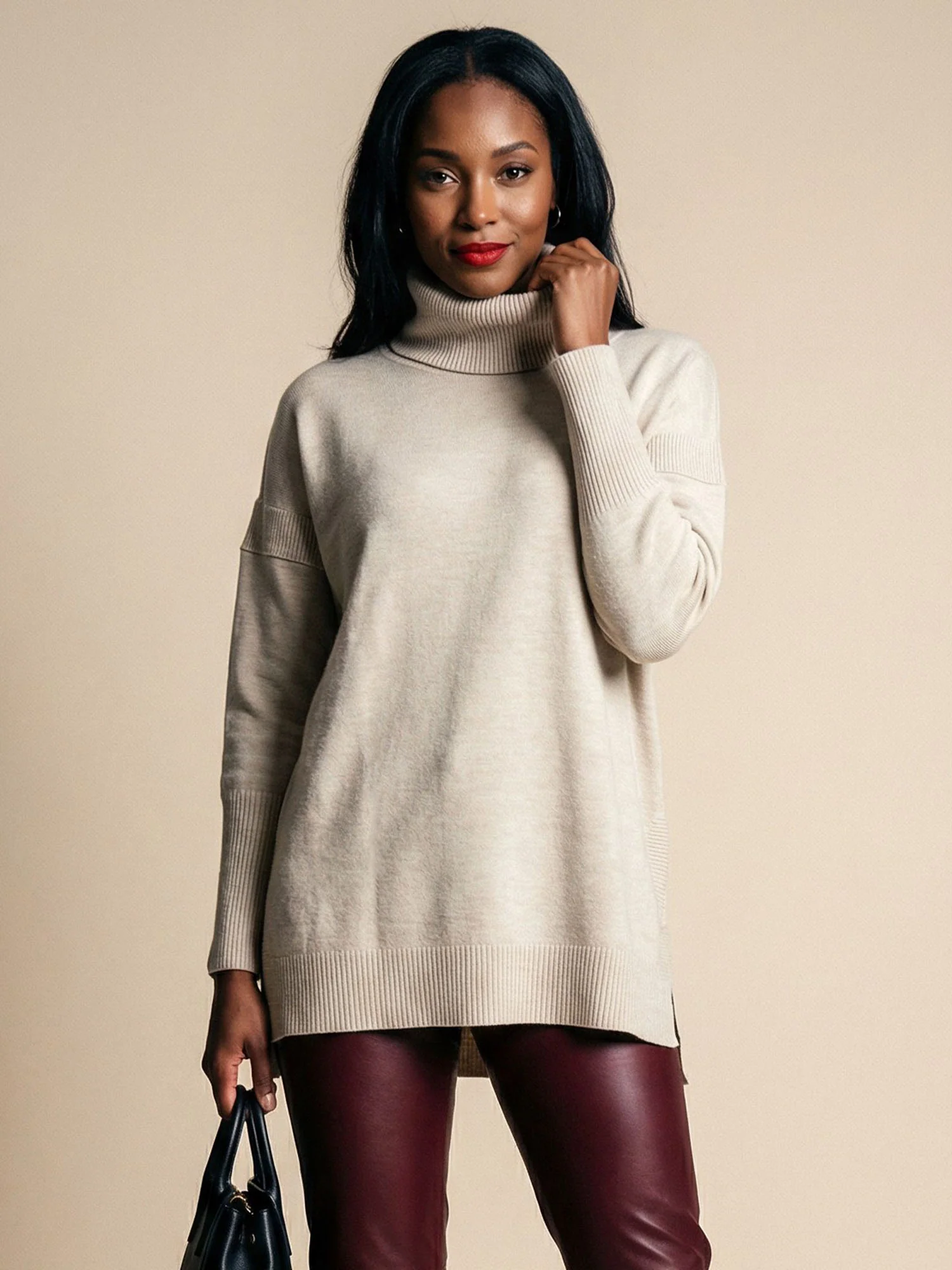 Ribbed Turtleneck Sweater