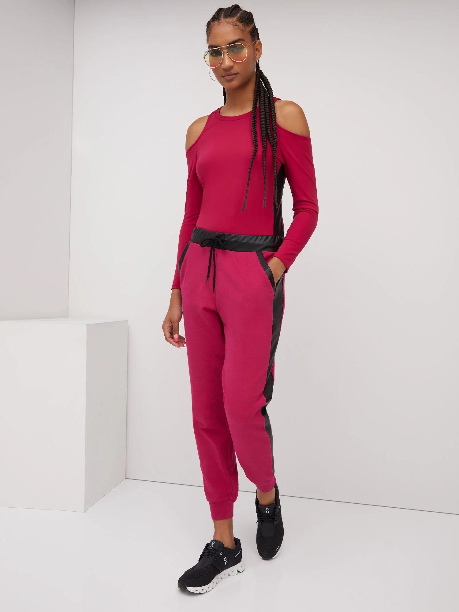 French Terry Faux-Leather Inset Jogger Pant - Image 2