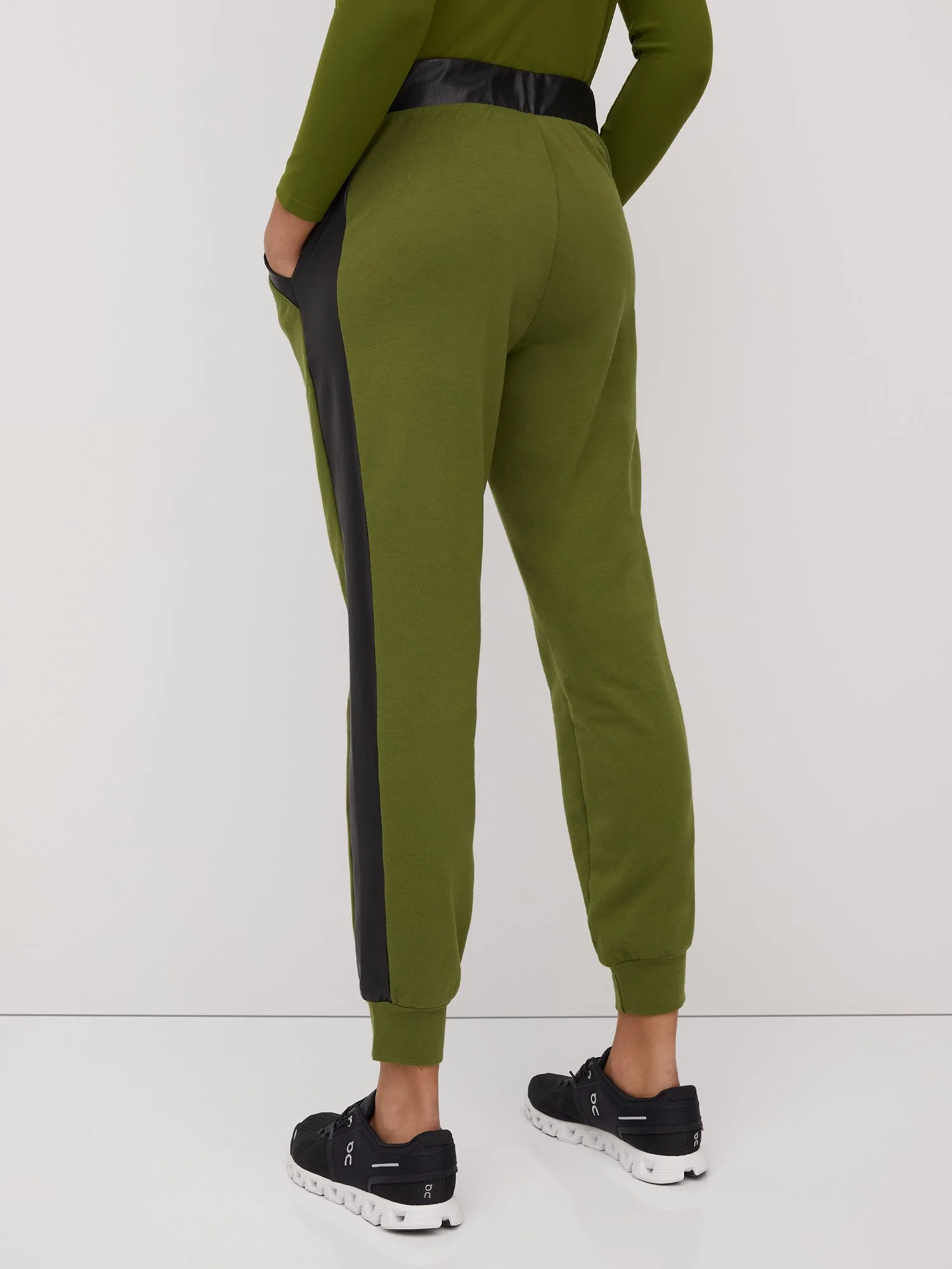 French Terry Faux-Leather Inset Jogger Pant - Image 6