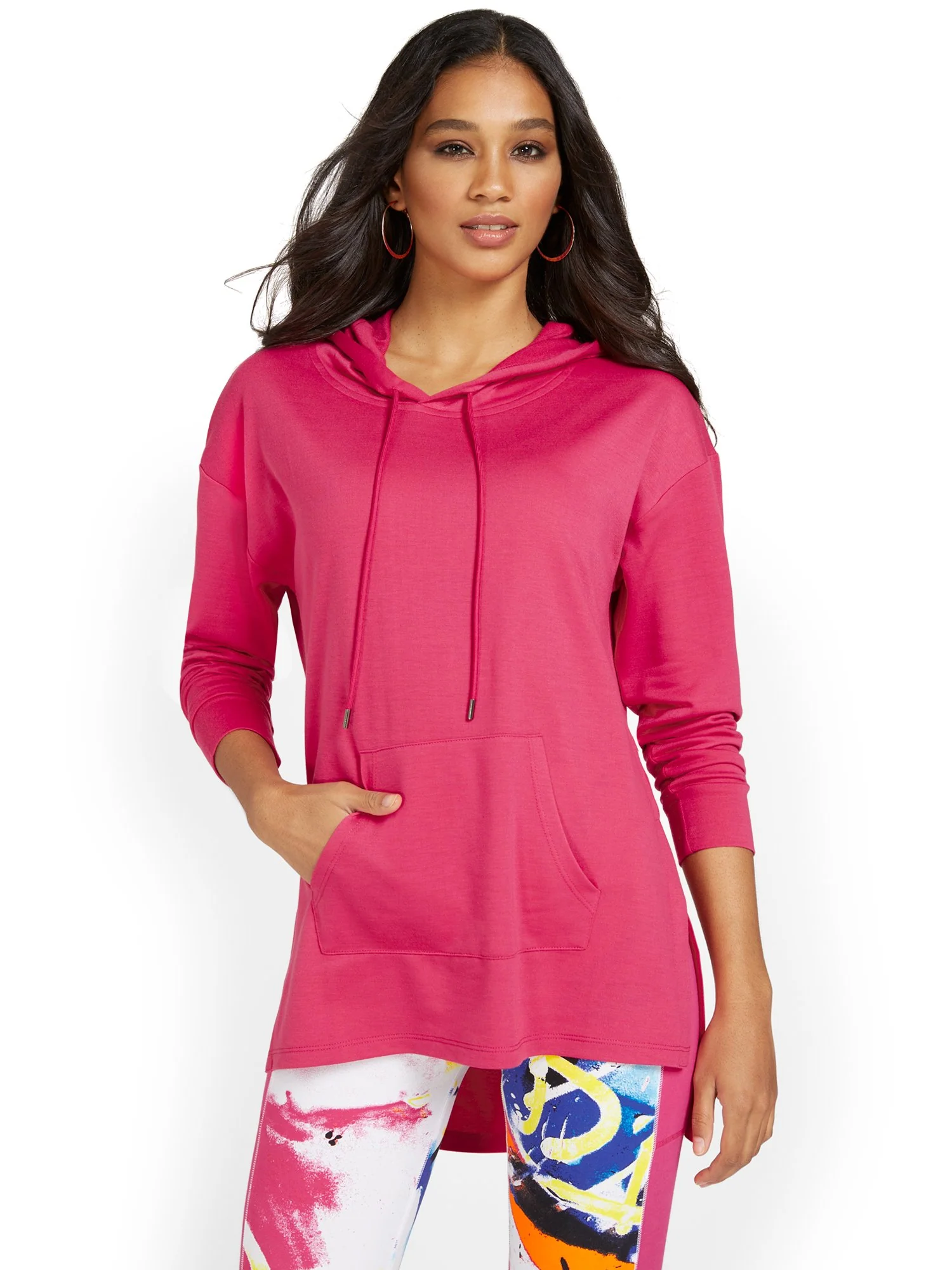 French Terry Side-Slit Hoodie - Image 5