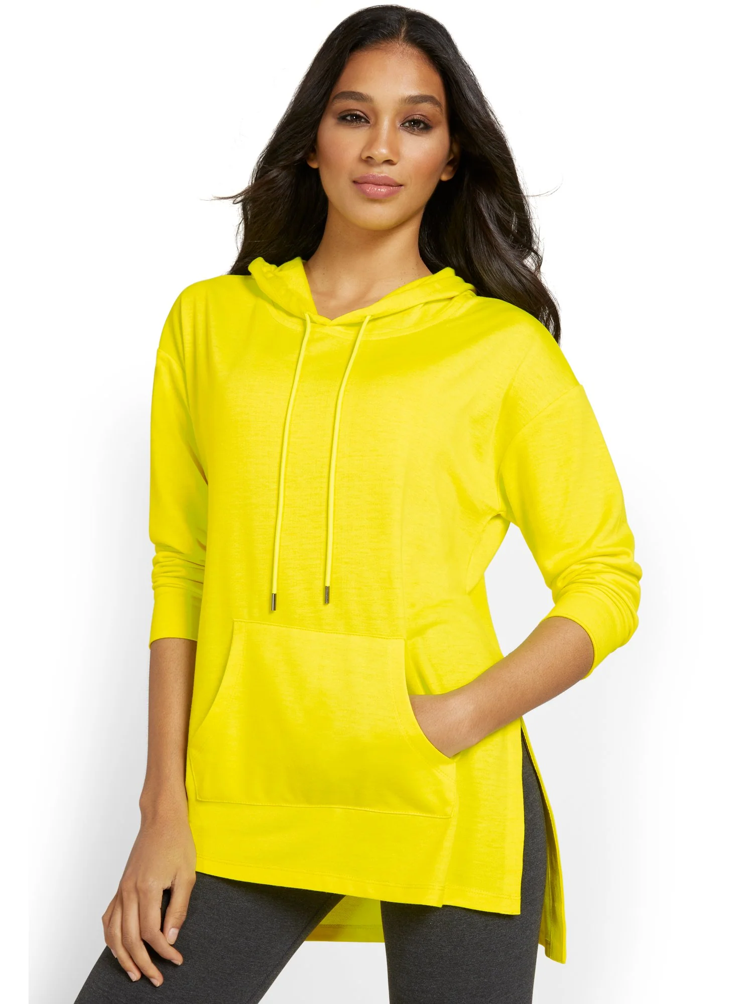 French Terry Side-Slit Hoodie - Image 9
