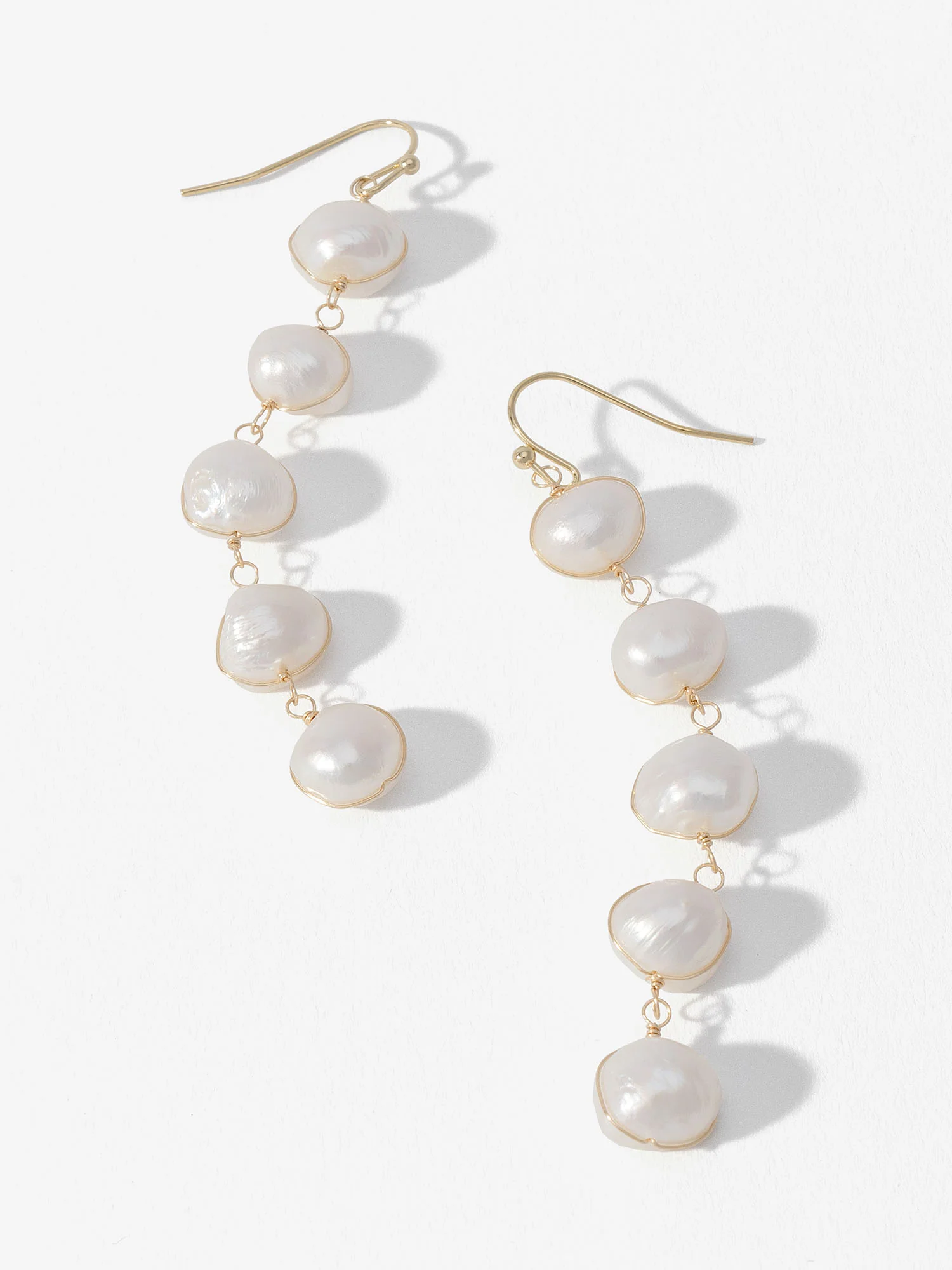 Freshwater Pearl Linear Drop Earrings