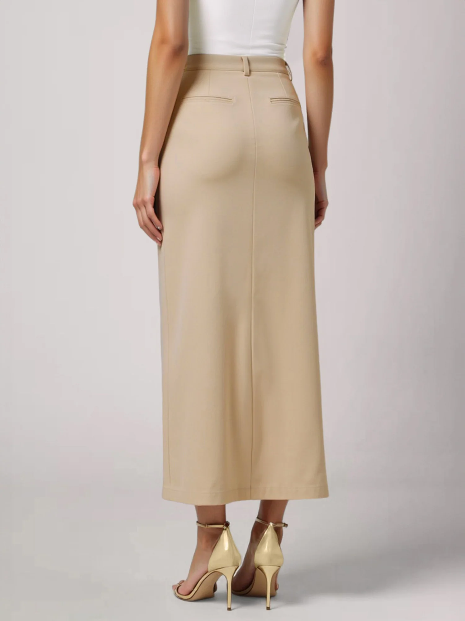 Front Slit High Waites Straight Skirt - Image 2