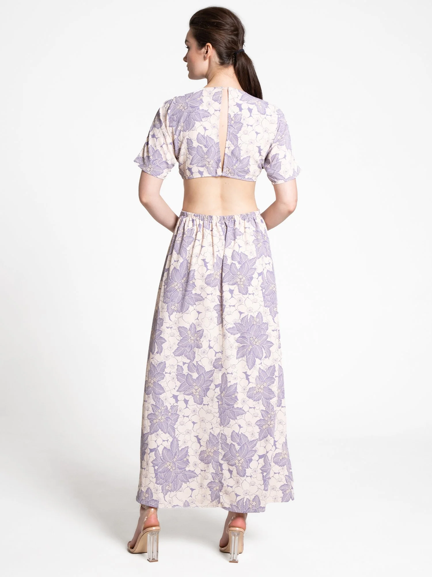 Fore Collection Front-Tie Cut Out Floral Short Sleeve Maxi Dress - Brands We Love - Image 5